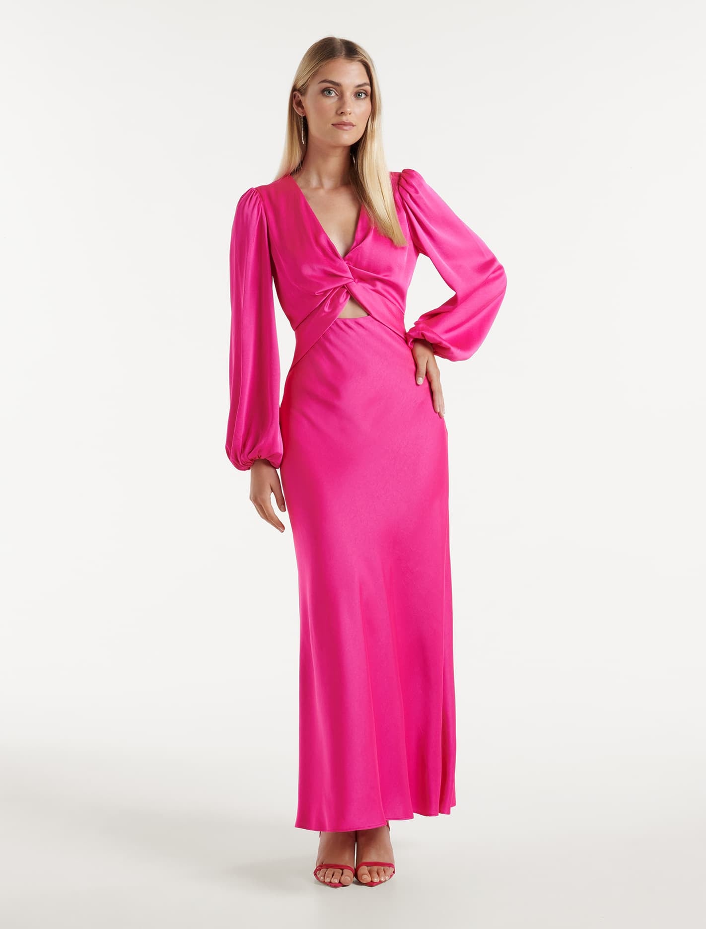 Wren Long Sleeve Twist Maxi Valley Pink