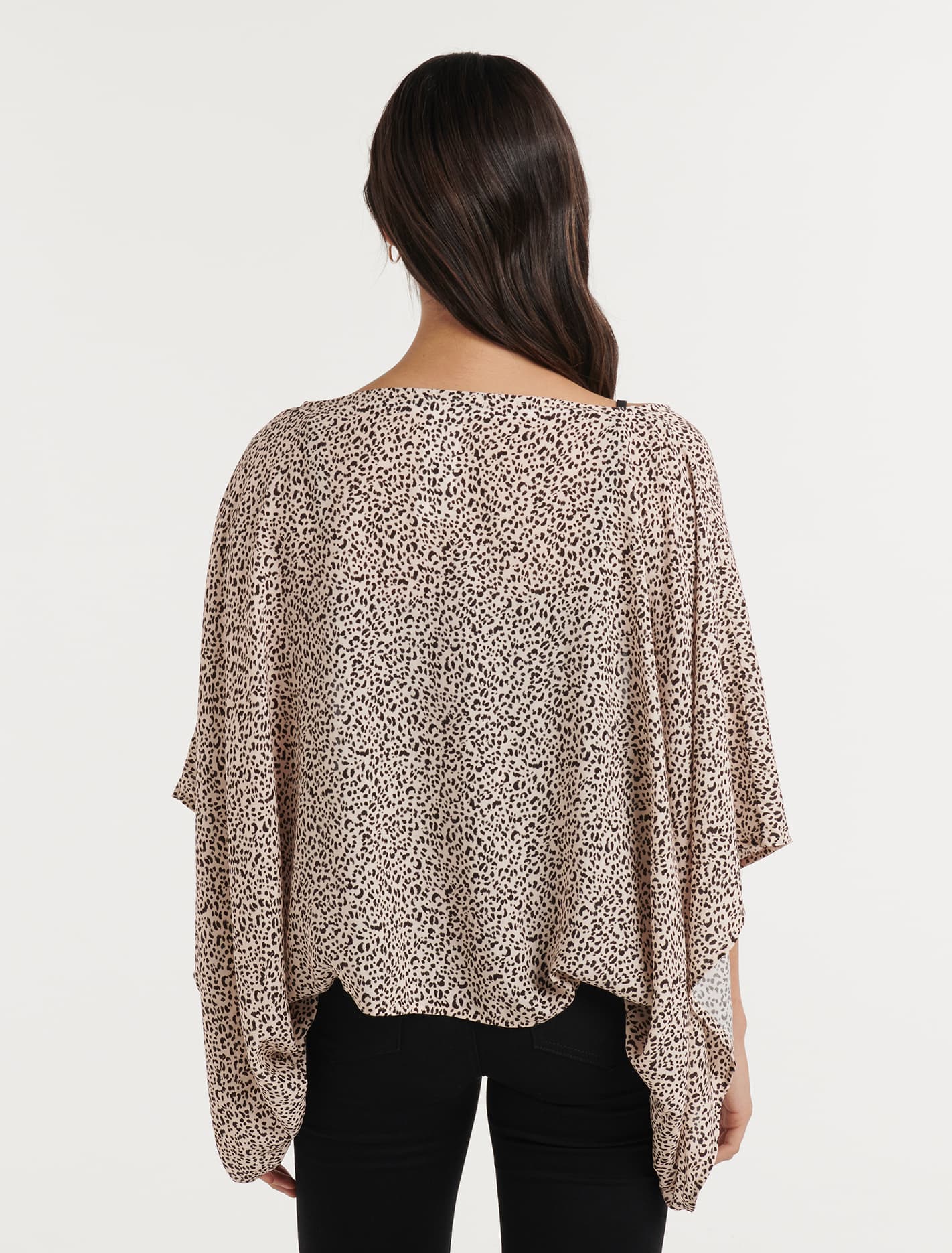 Dani Short Print Kimono Leopard Print