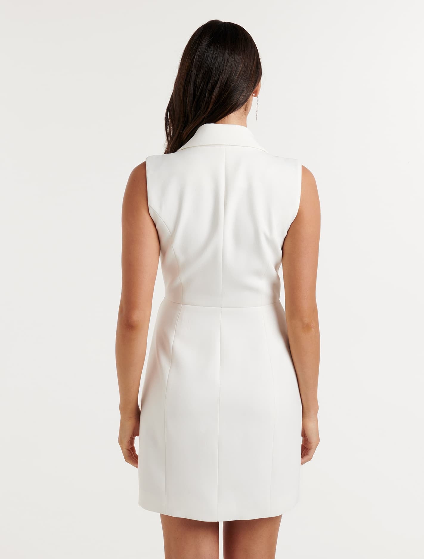 Aizelle Sleeveless Wrap Blazer Dress Porcelain