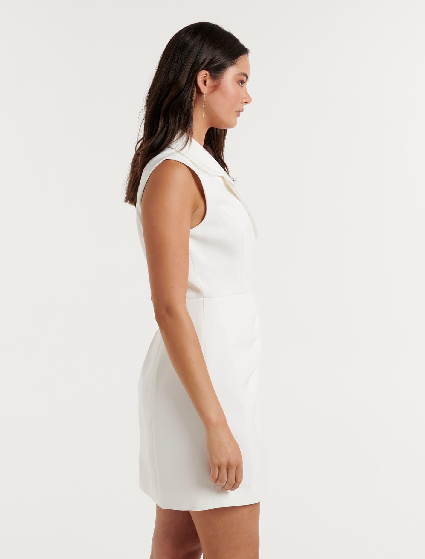 Aizelle Sleeveless Wrap Blazer Dress Porcelain