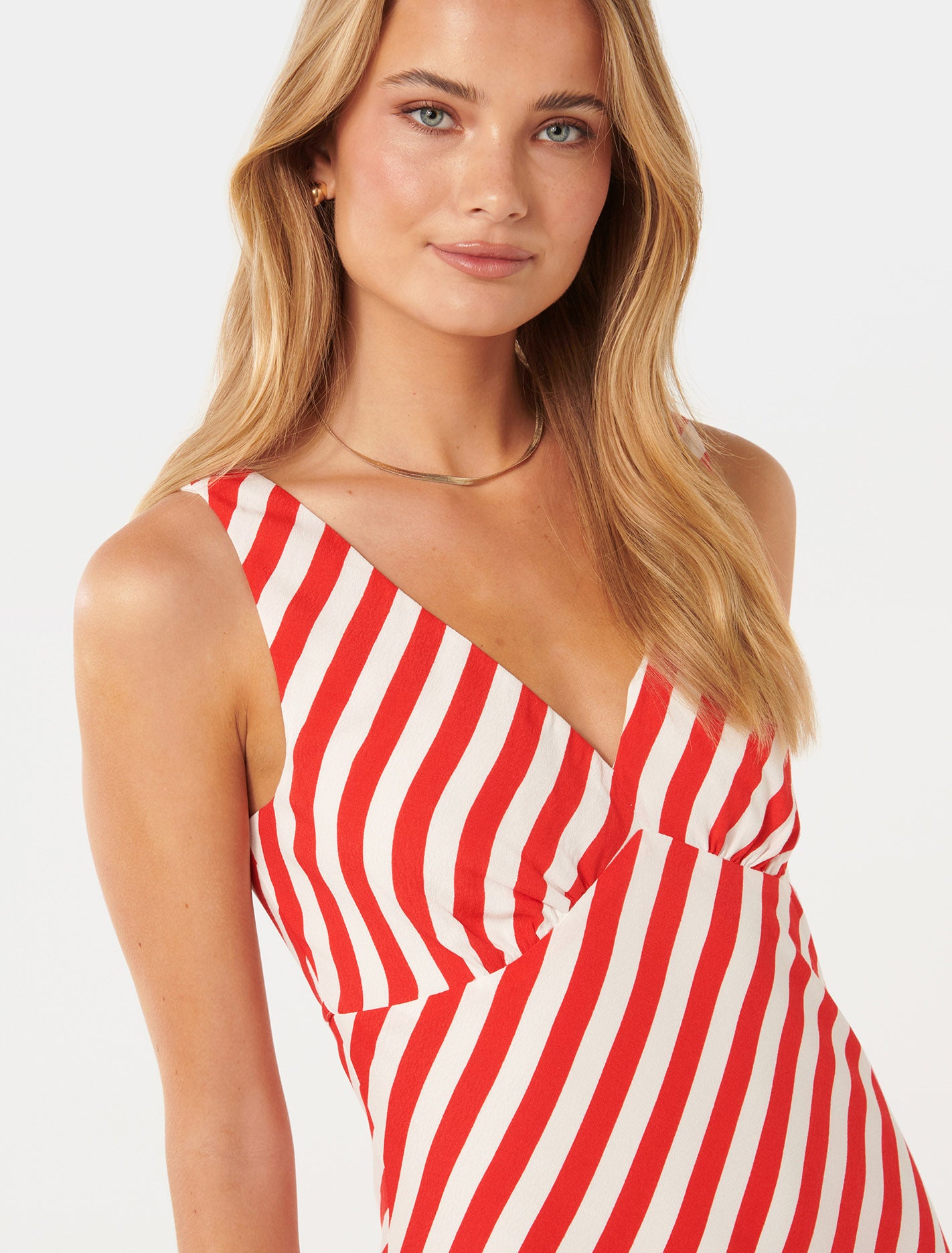 Lorna Sleeveless Casa Midi Red Walker Stripe