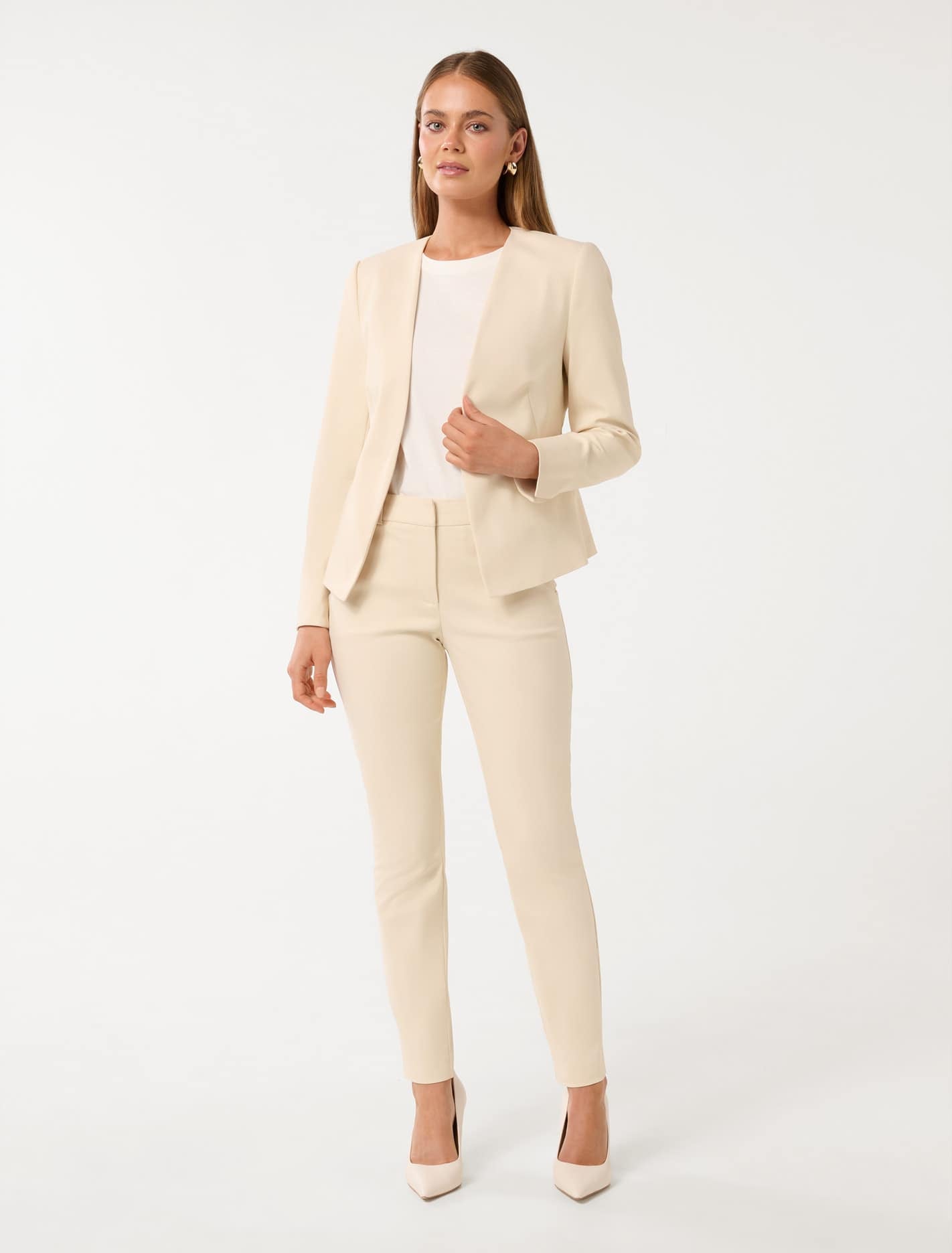 Alyssa Fitted Blazer Vanilla Suit