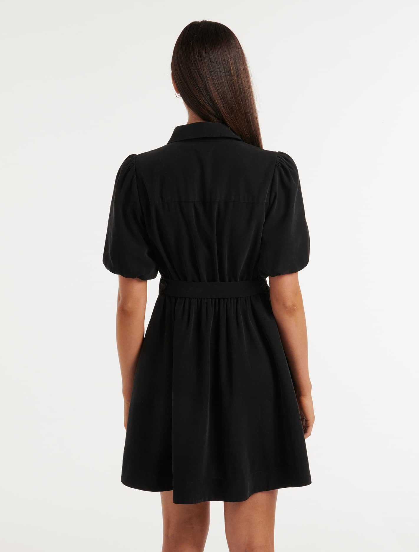 Tamara Belted Waist Mini Dress Black