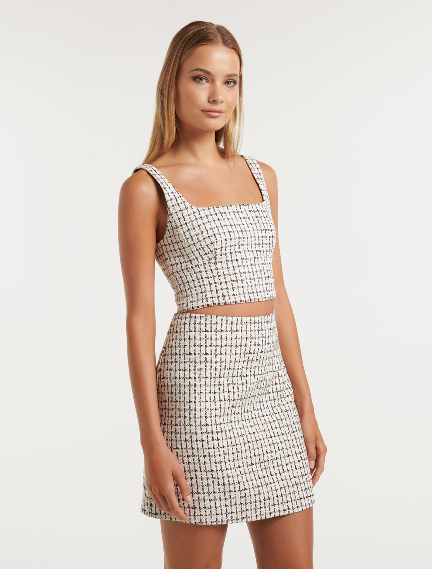 Pearl Bouclé Corset Bustier Cream/Gold Boucle