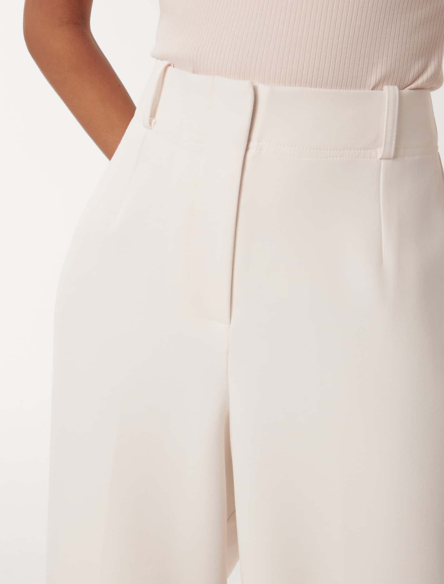 Emmie Petite Straight Leg Pant Cream Suit