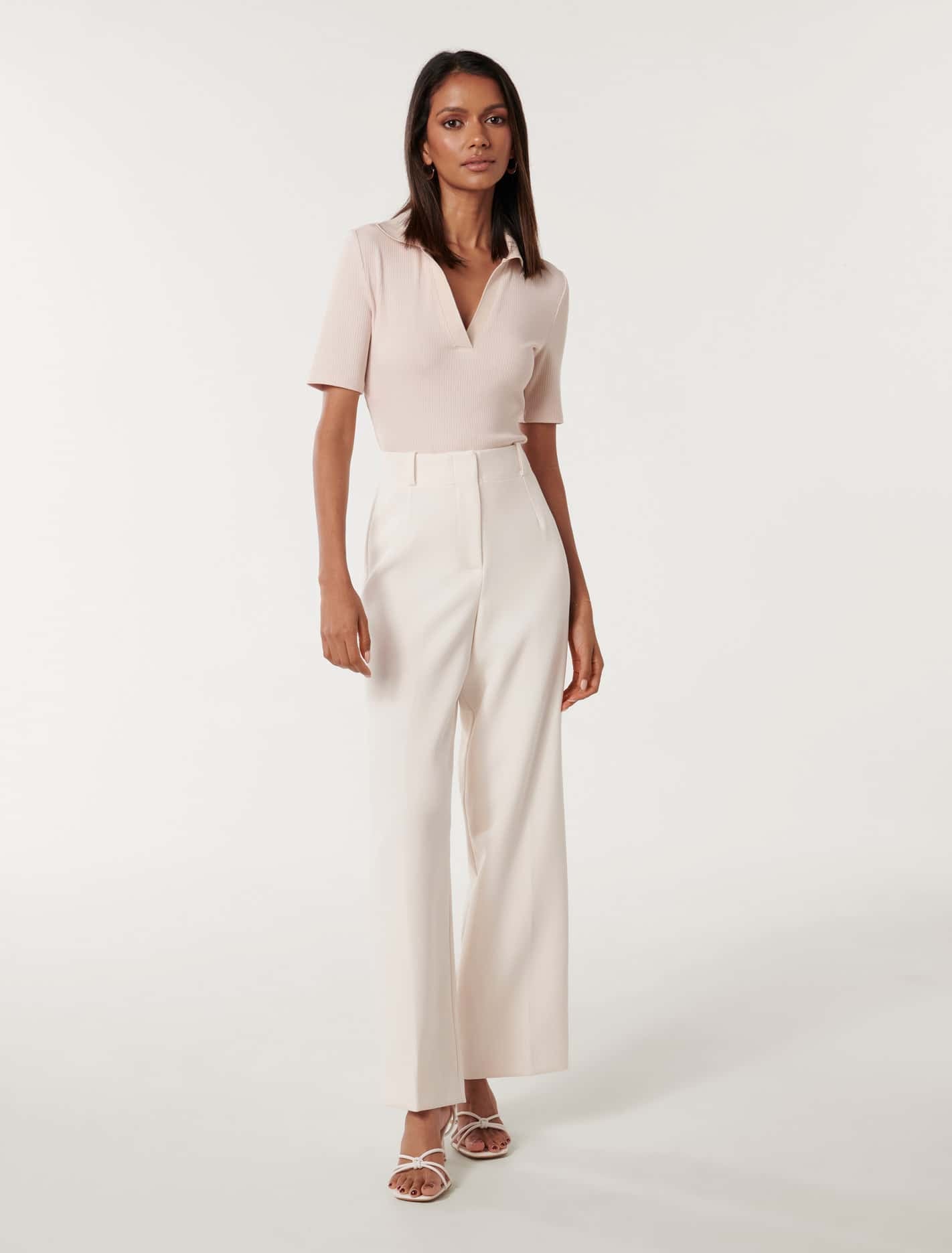 Emmie Petite Straight Leg Pant Cream Suit