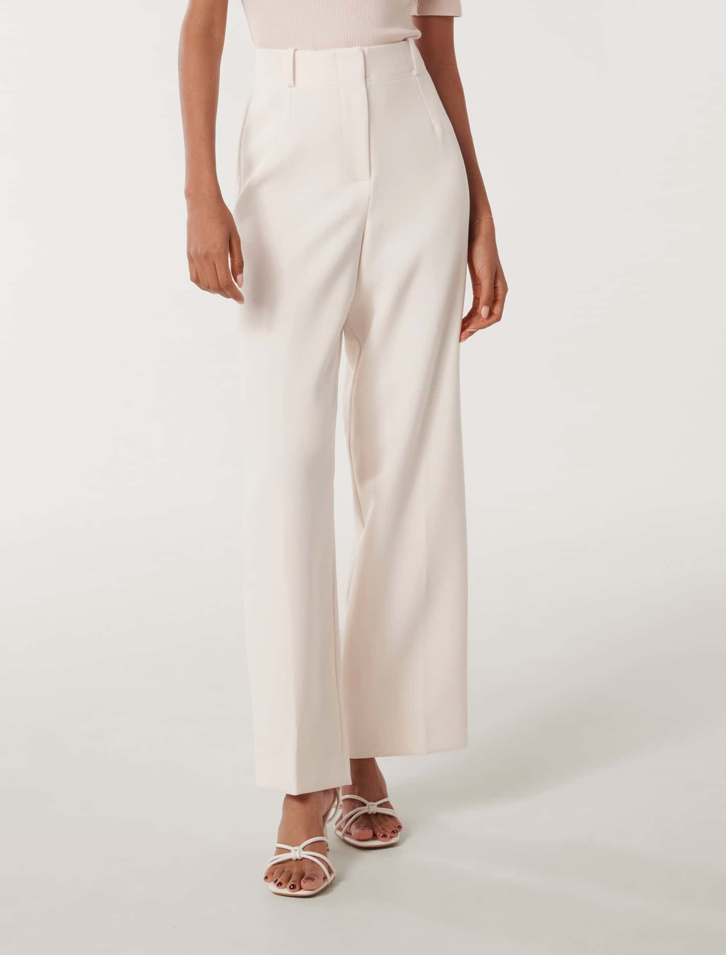 Emmie Petite Straight Leg Pant Cream Suit