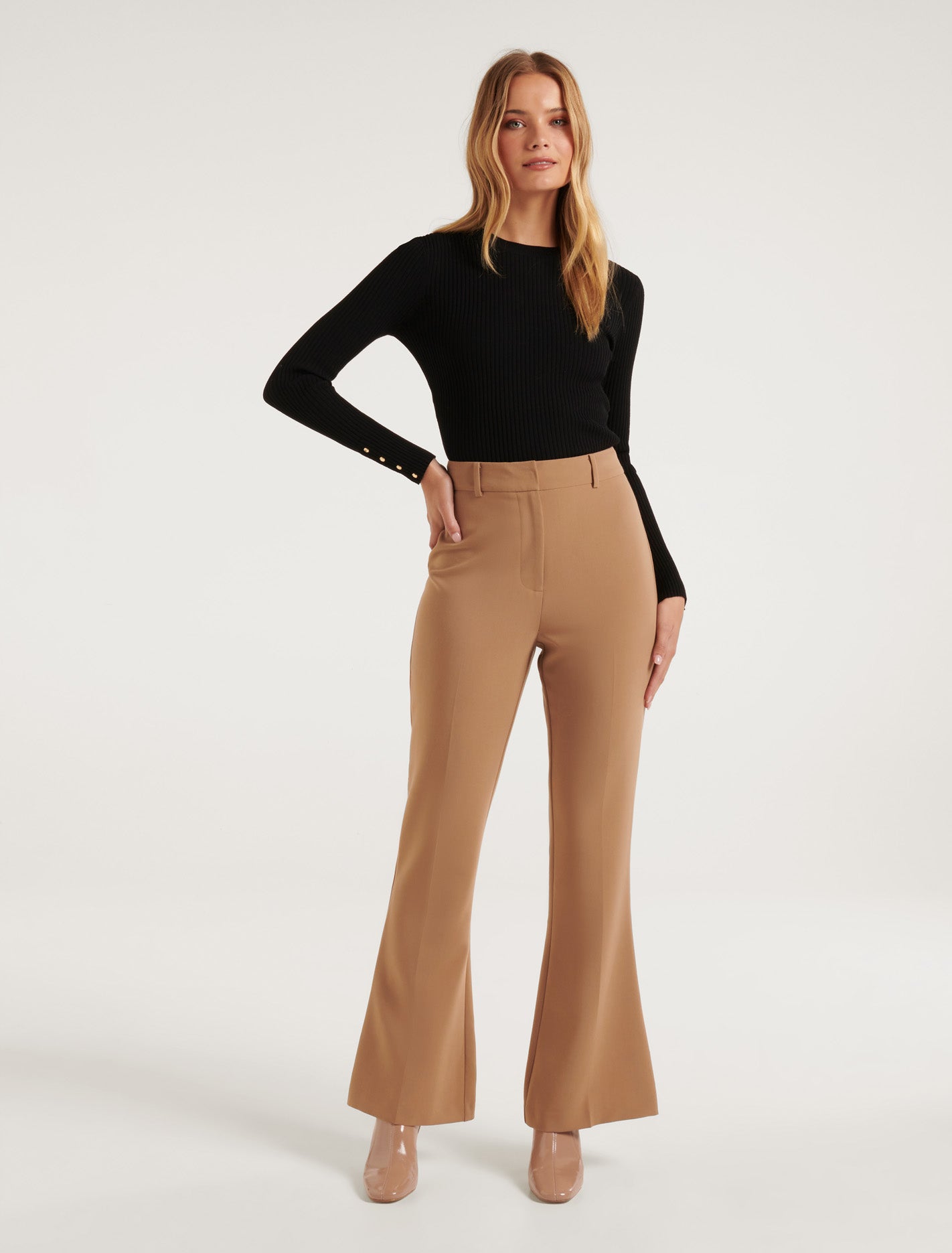 Sienna Layering Rib Knit Top Black