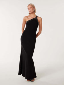 Zora Stud Detail Gown Black