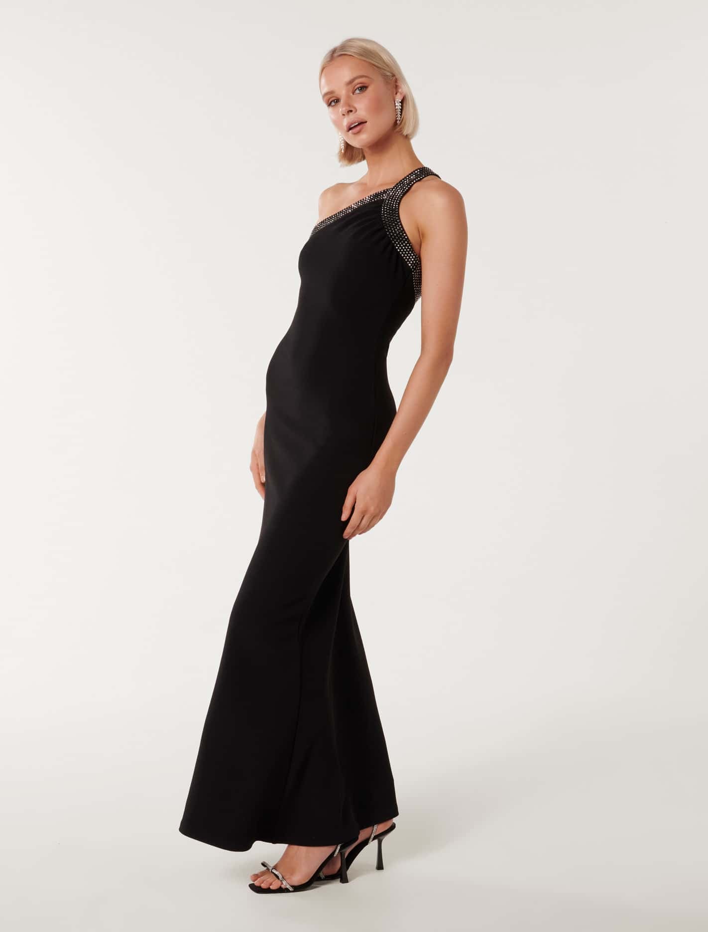 Zora Stud Detail Gown Black