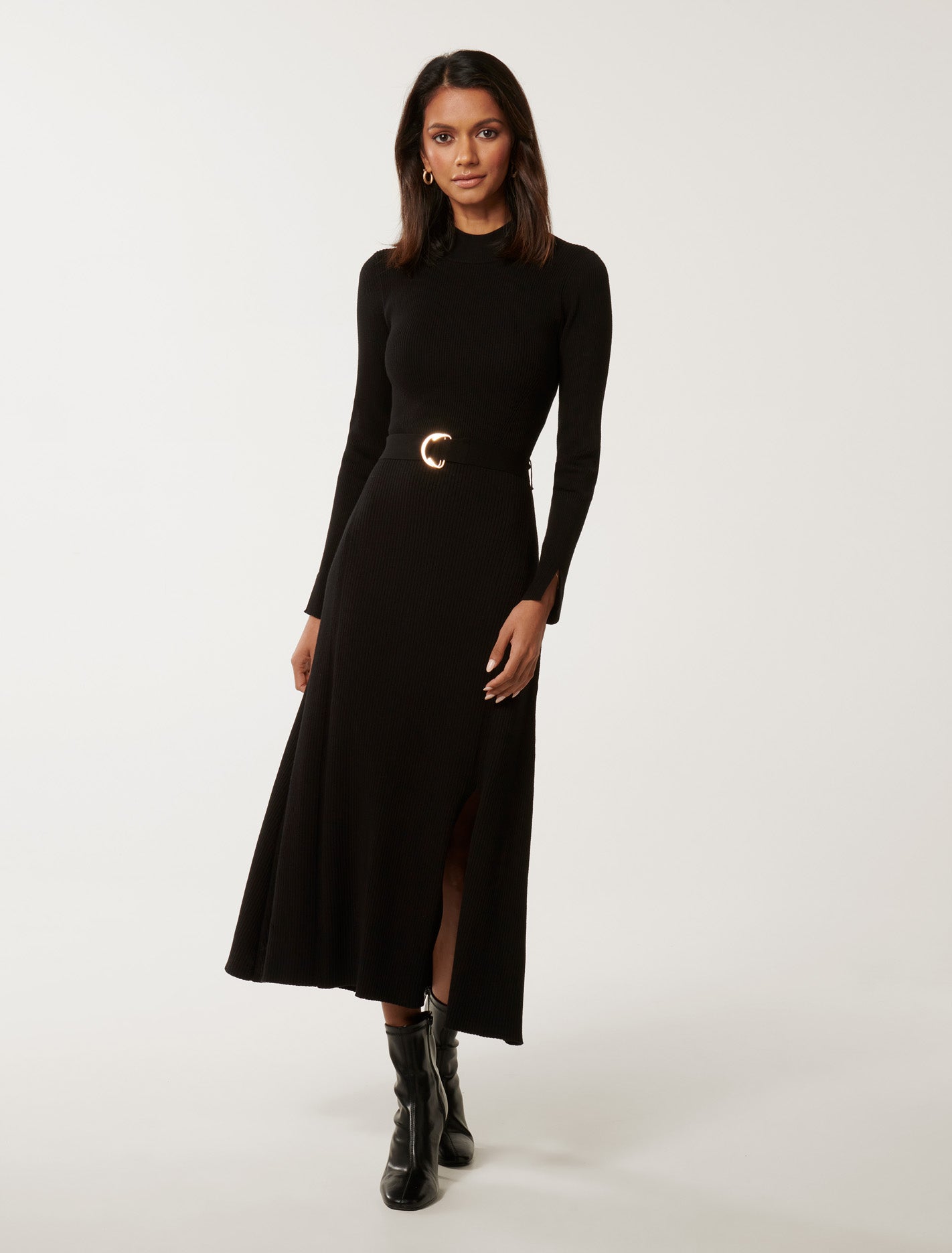 Savannah Petite Knit Dress Black