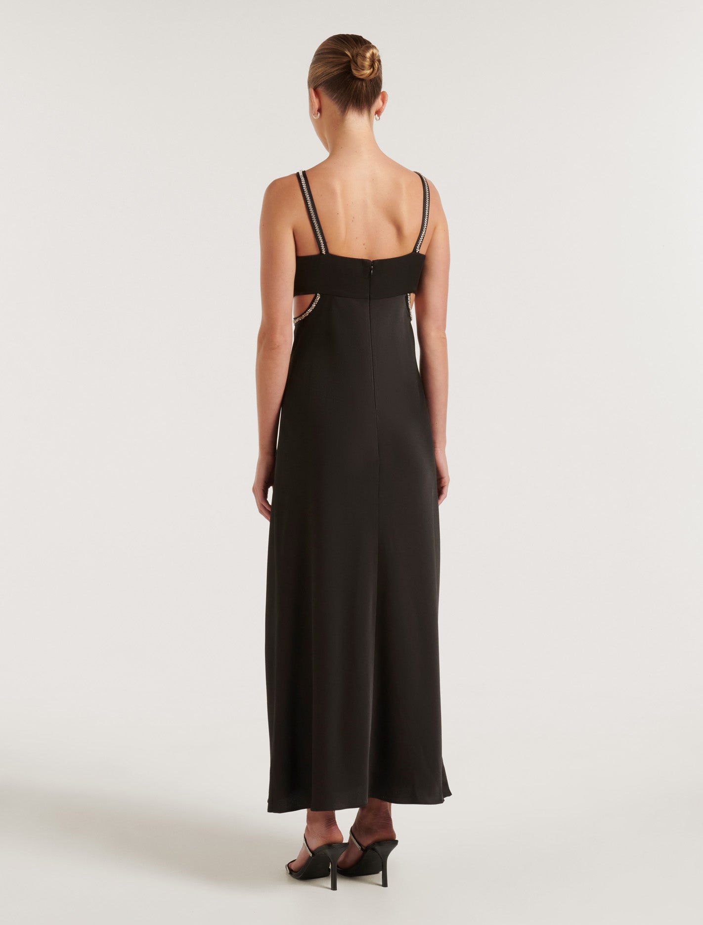 Anika Petite Satin Trim Maxi Black