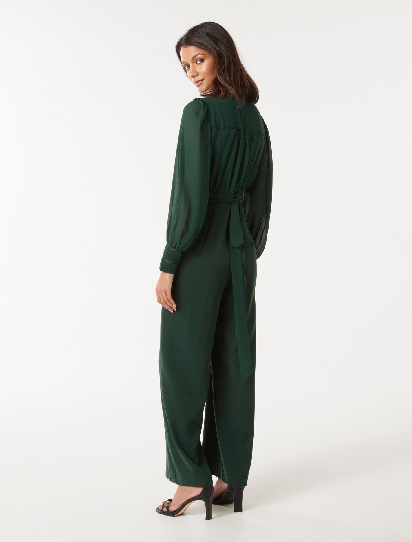 Juliette Petite Trim Detail Jumpsuit Dark Green