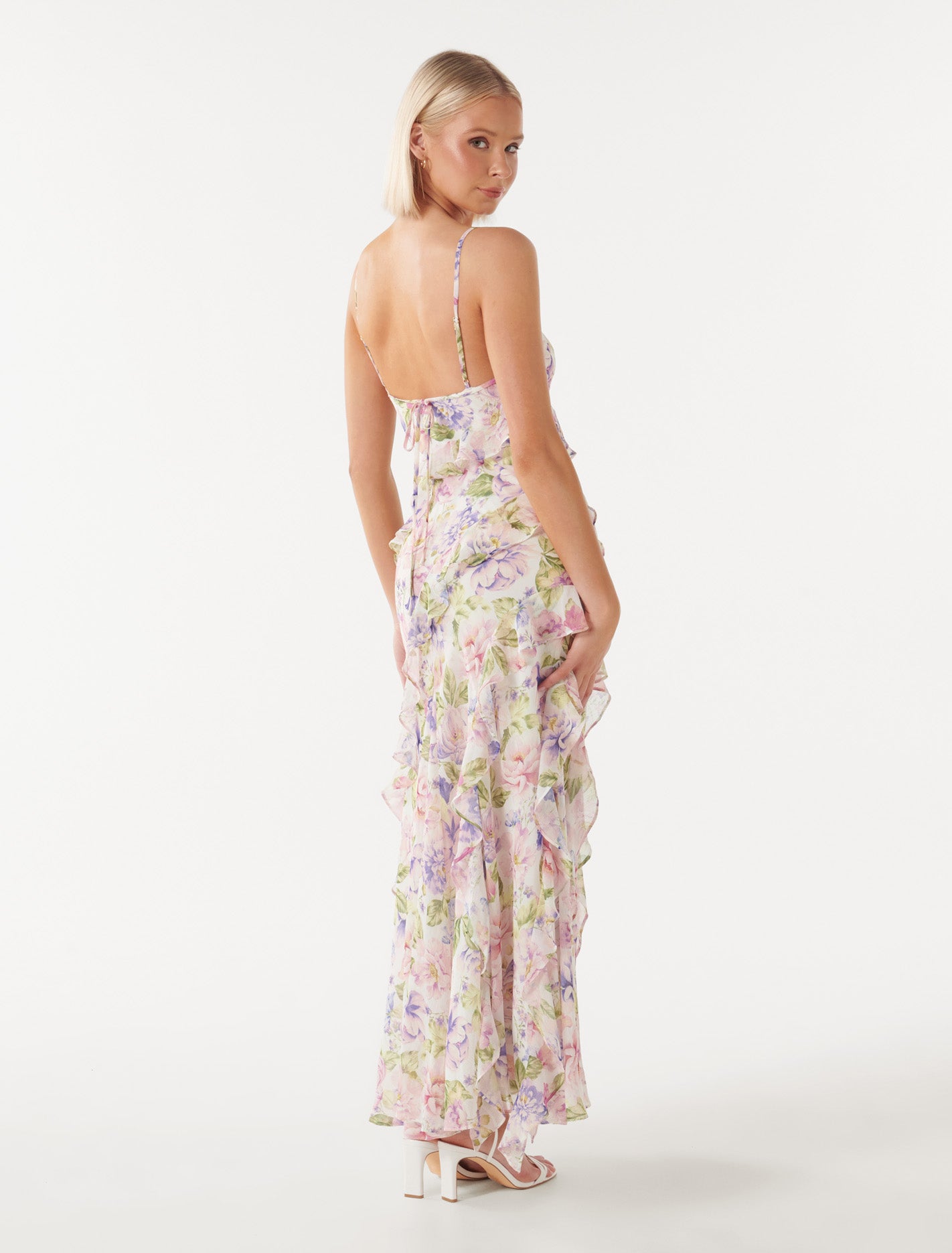 Poppy Ruffle Gown Lilac Colvin Floral