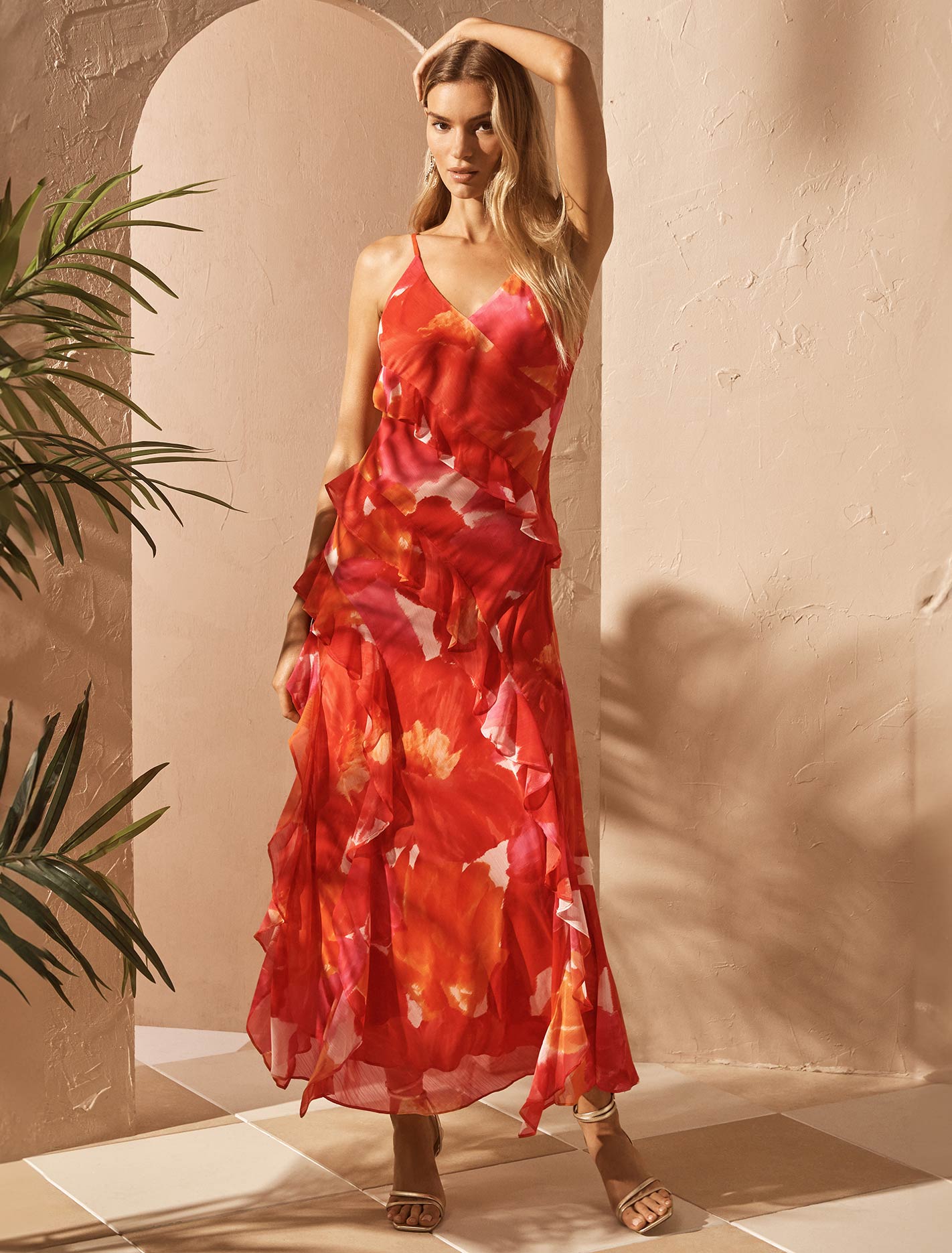 Poppy Ruffle Gown Parker Floral