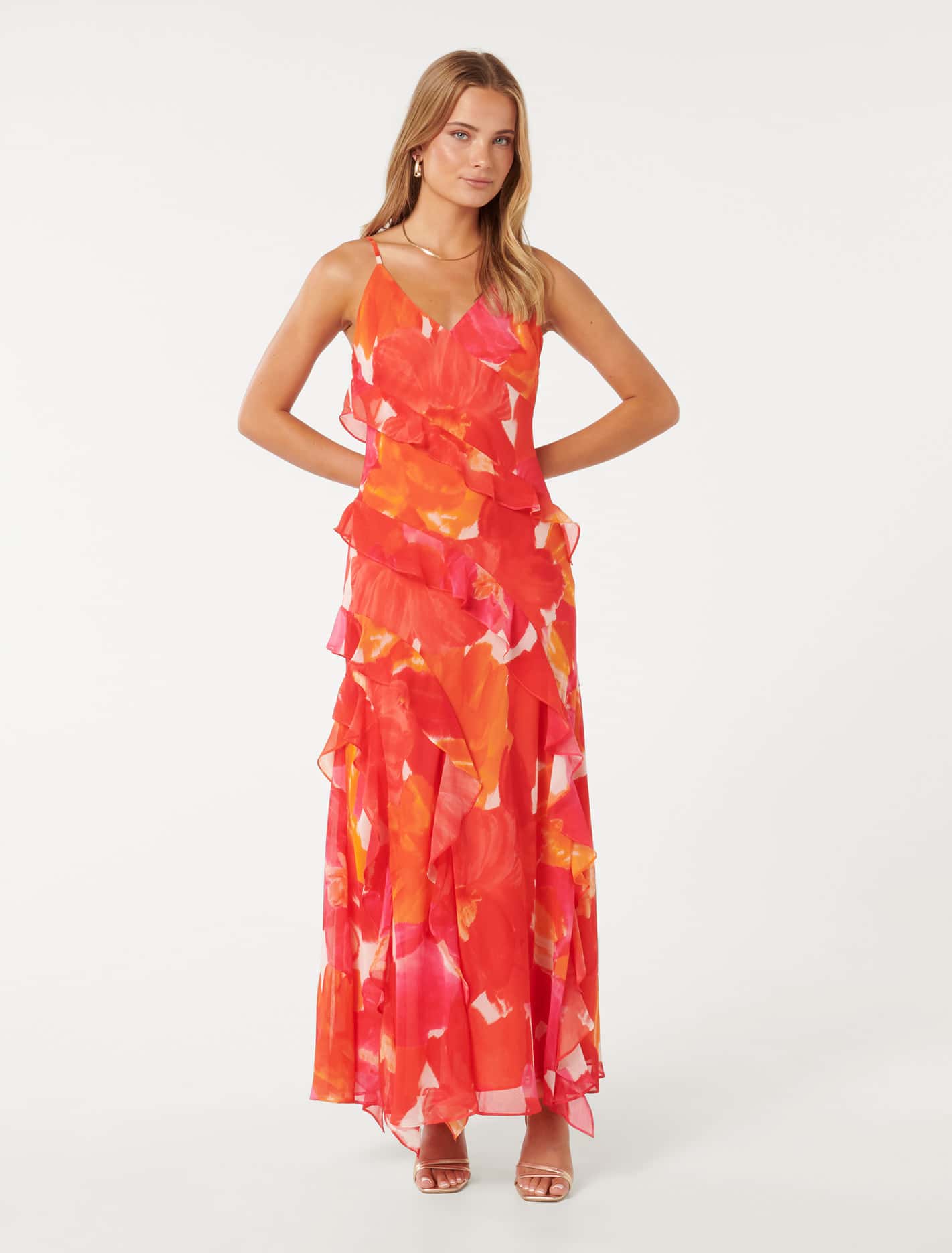 Poppy Ruffle Gown Parker Floral