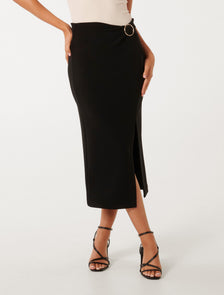 Viviana Hardware Twist Midi Black
