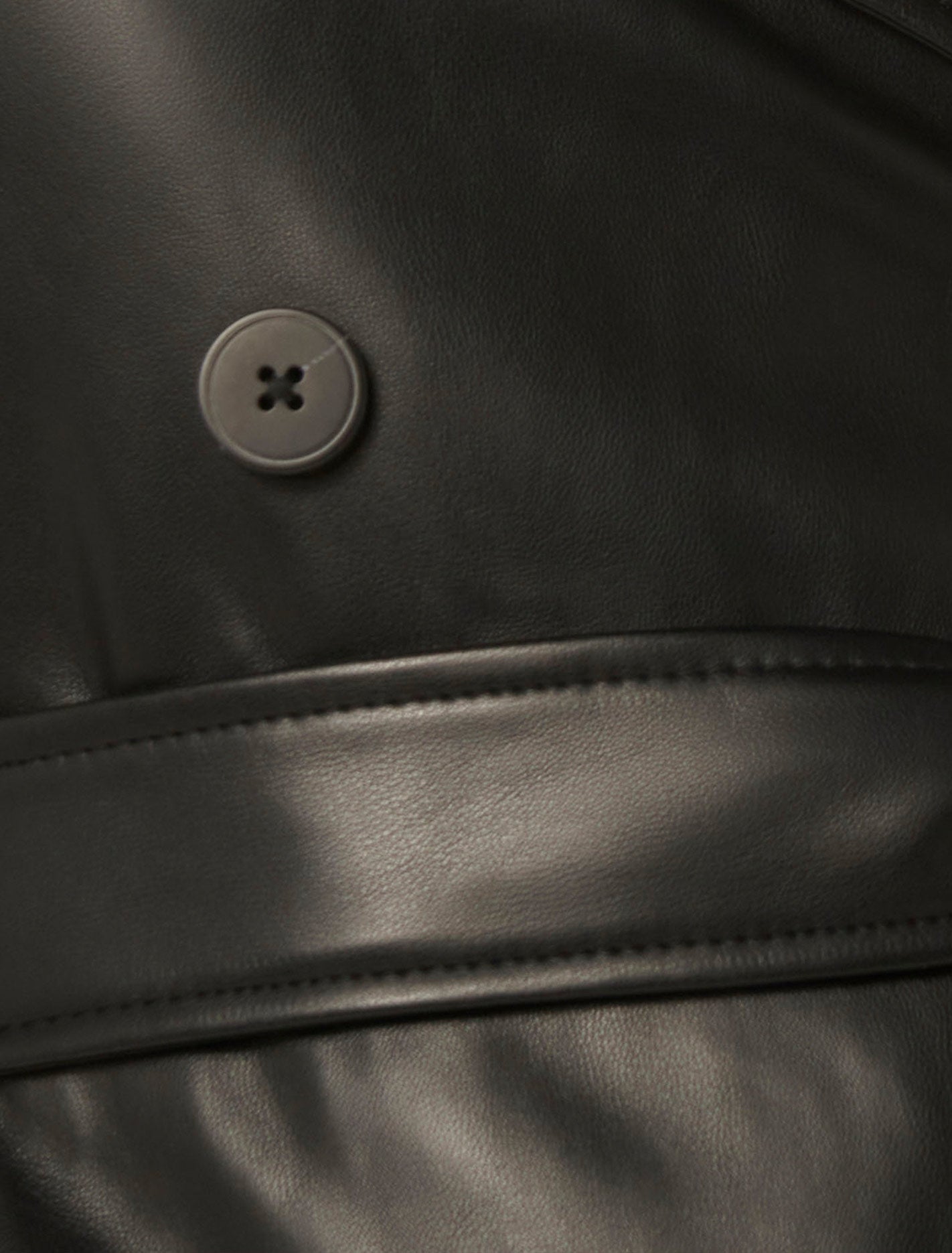 Ronnie Vegan Leather Trench Coat Black