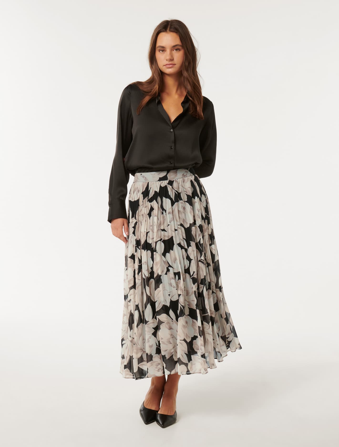 Aurora Pleated Skirt Light Wright Floral