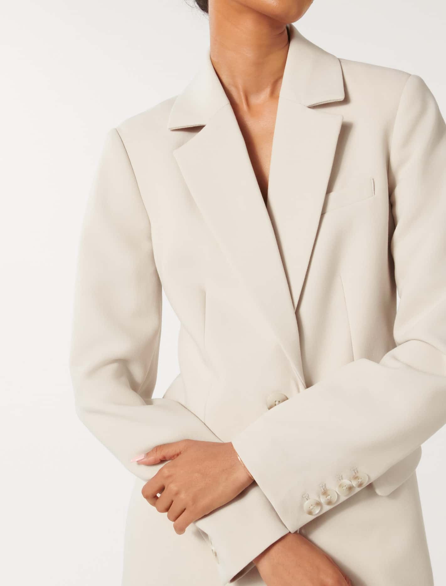 Tessa Petite Two-Button Blazer Taupe Suit