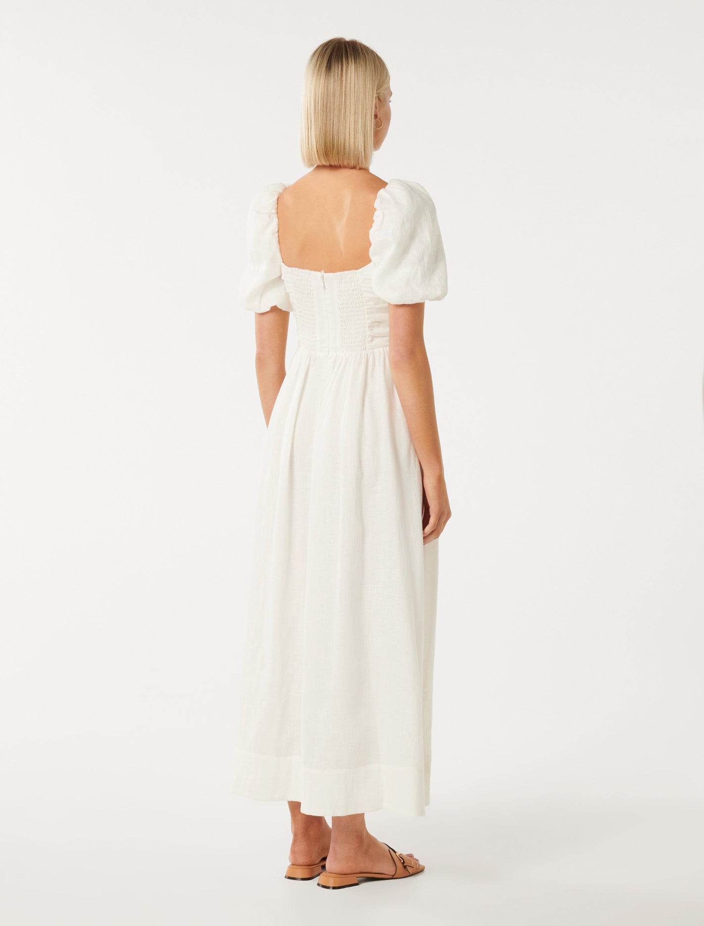 Destiny Ruched Bodice Midi Porcelain