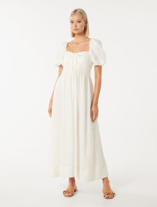 Destiny Ruched Bodice Midi Porcelain