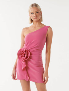 Arabella Rosette Asymm Mini Carnation Pink