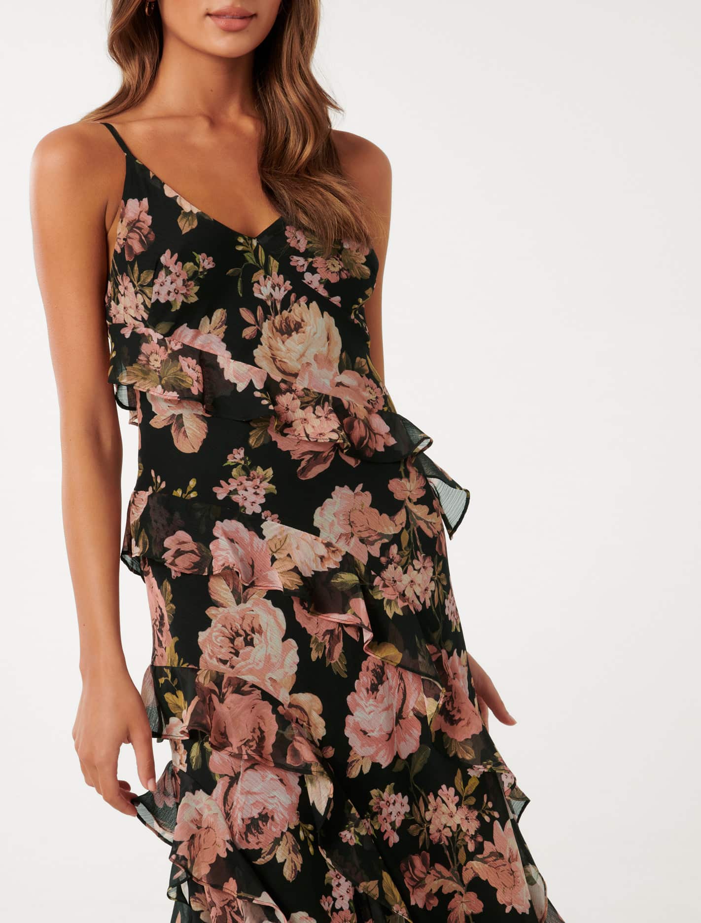 Poppy Petite Ruffle Gown Barkly Floral