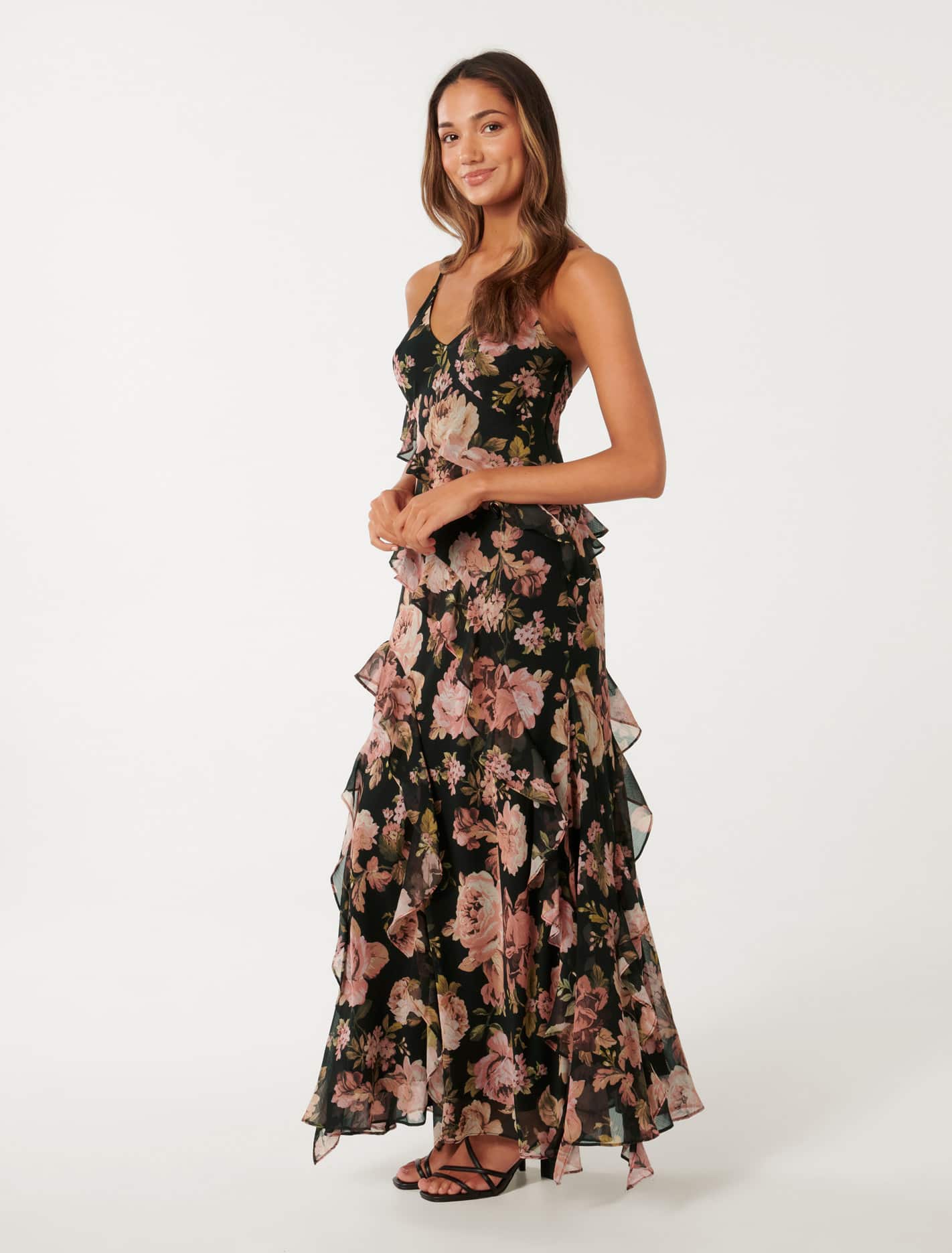 Poppy Petite Ruffle Gown Barkly Floral