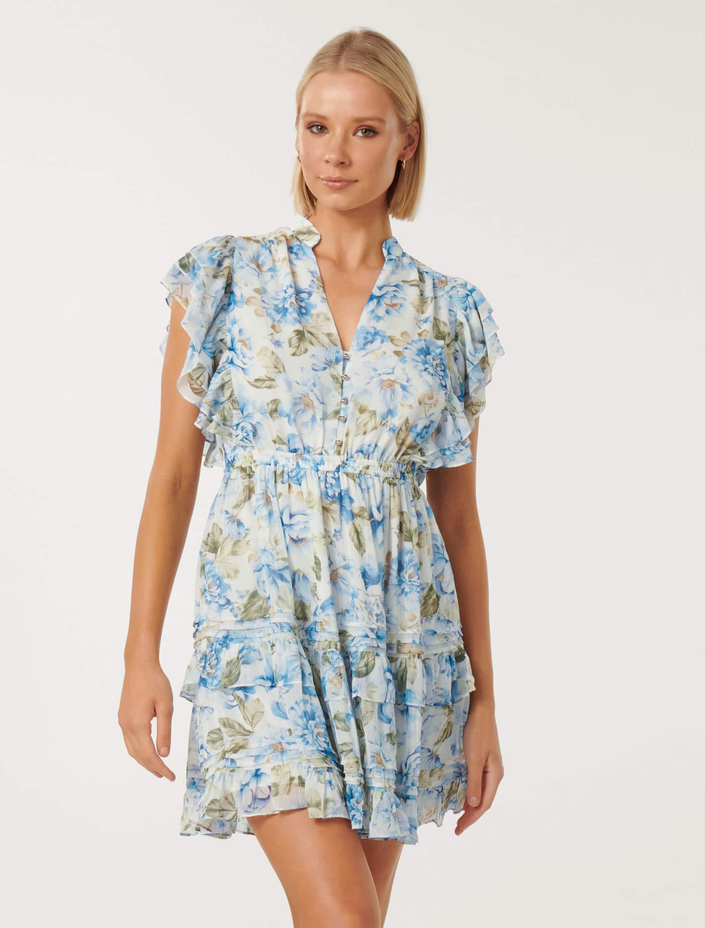 Shannon Layered Sleeve Mini Aqua Colvin Floral