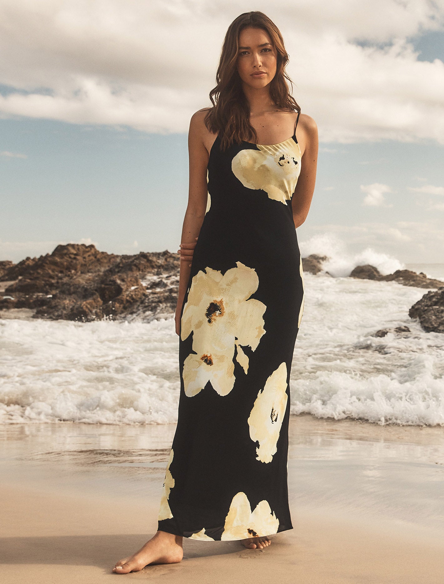 Valentina Strappy Slip Dress Amery Floral