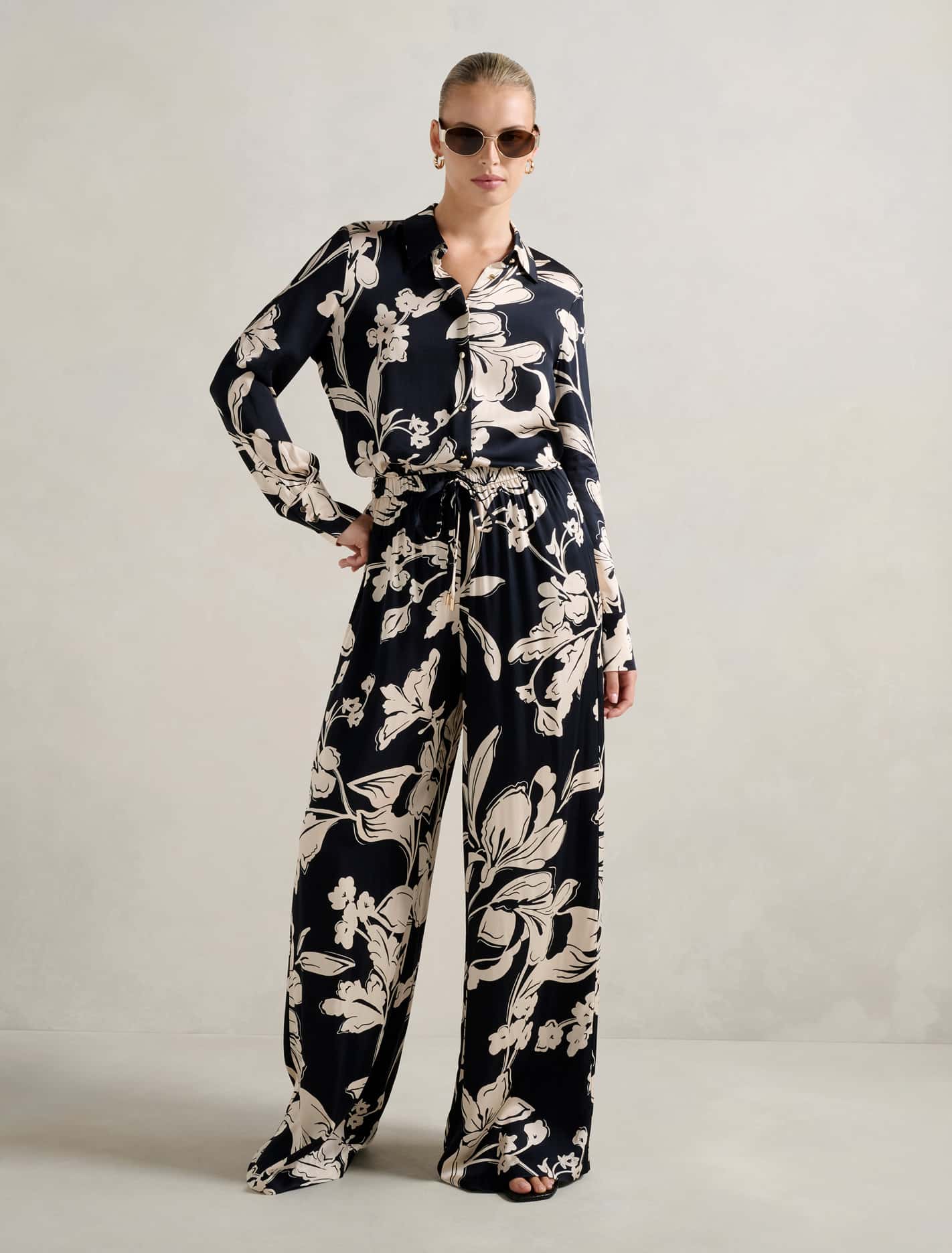 Serena Satin Pants Hyland Floral Co-ord