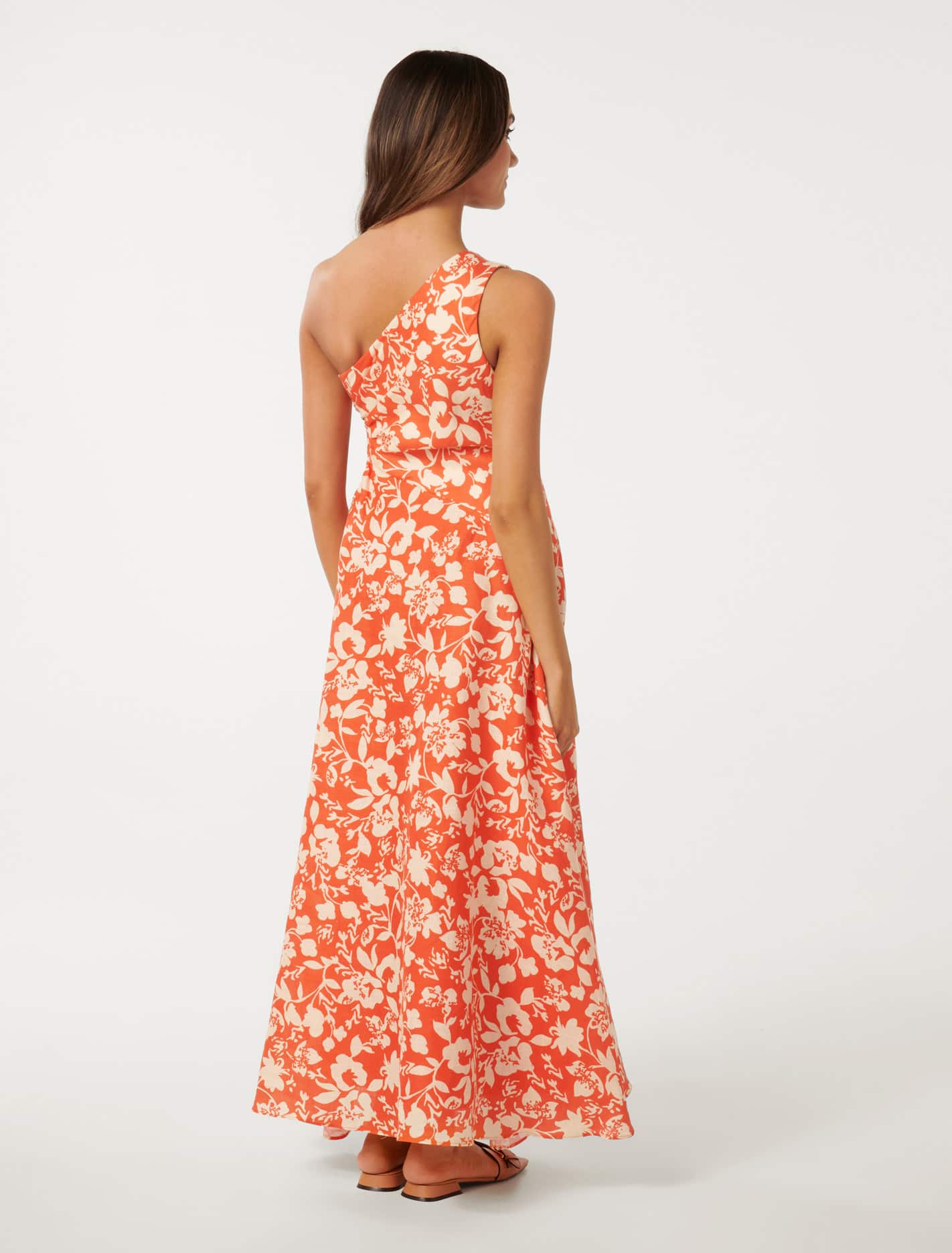 Rhianna Petite Linen Midi Bright Cove Floral
