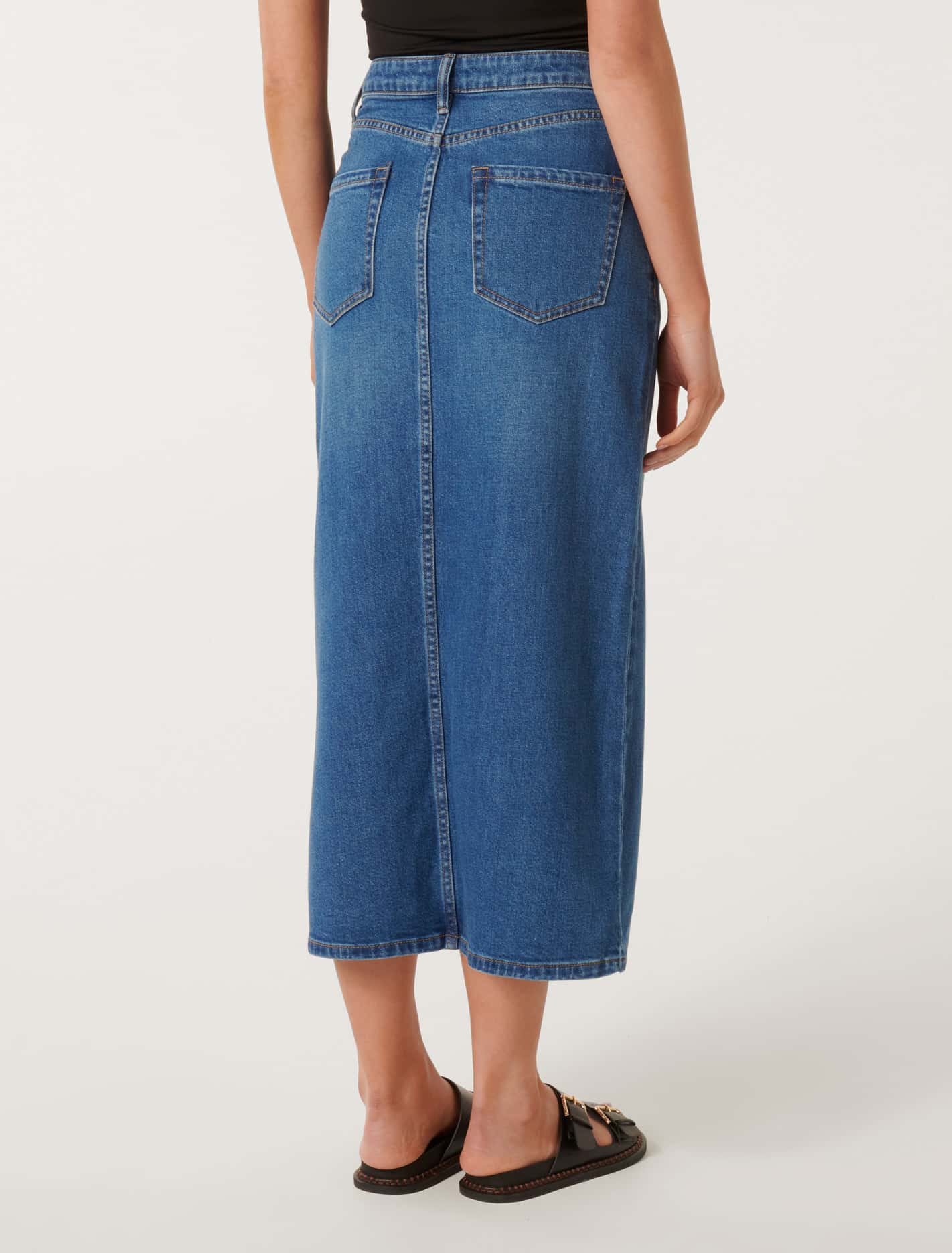 Marion Midaxi Skirt Dark Wash