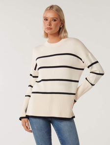 Gabriela Boxy Striped Jumper Porcelain/ Navy