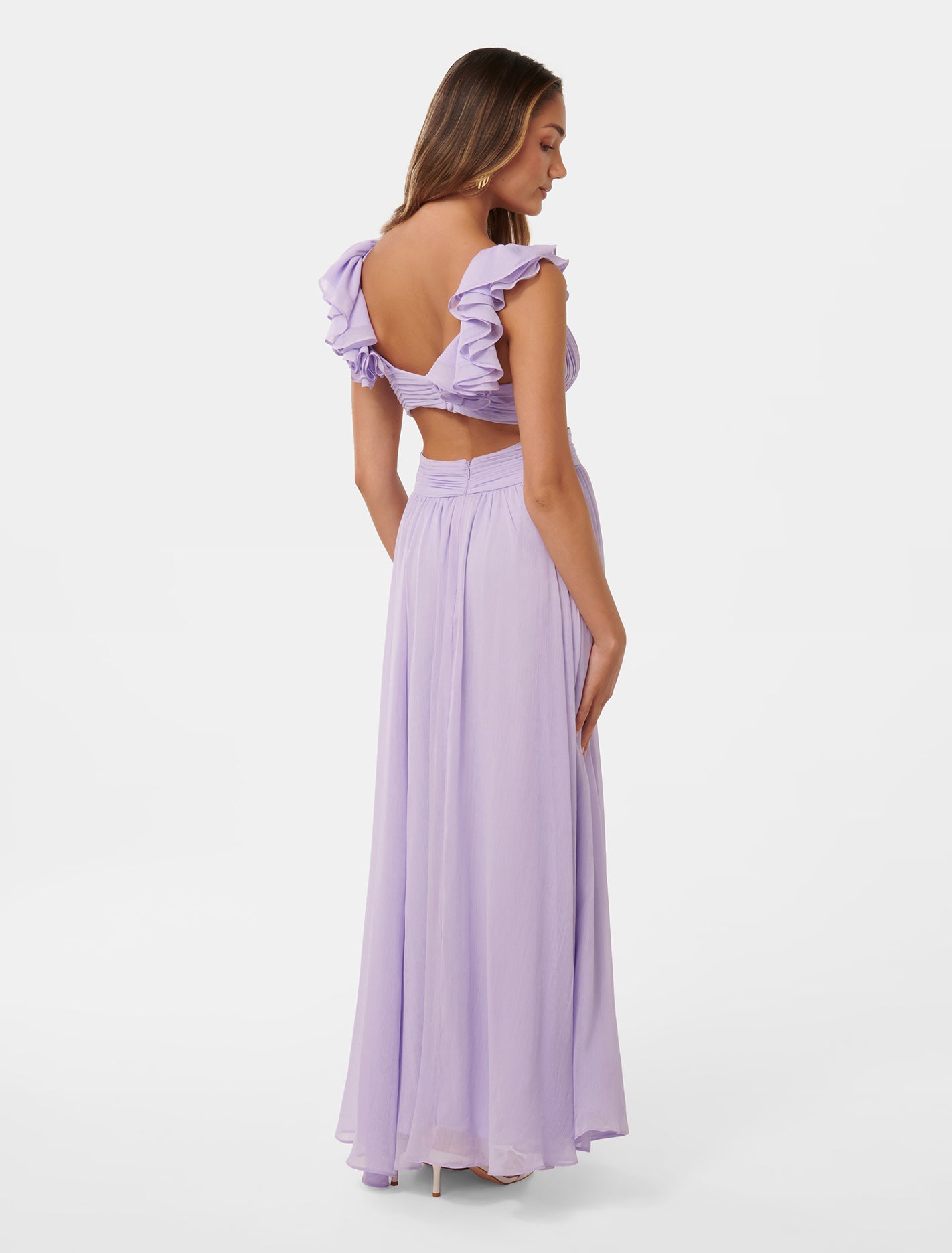 Selena Petite Ruffle Maxi Dress Blossoming Lilac