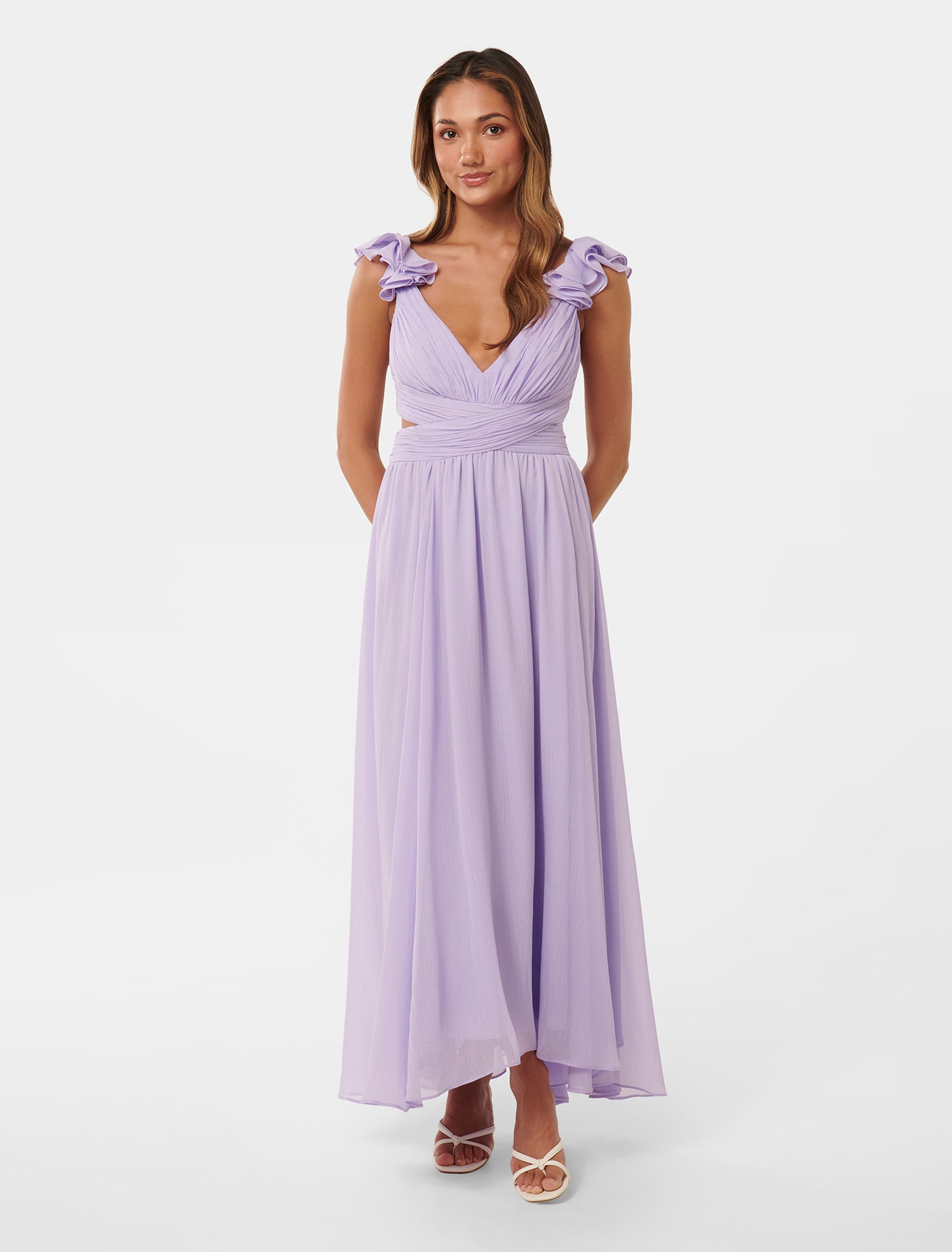 Selena Petite Ruffle Maxi Dress Blossoming Lilac