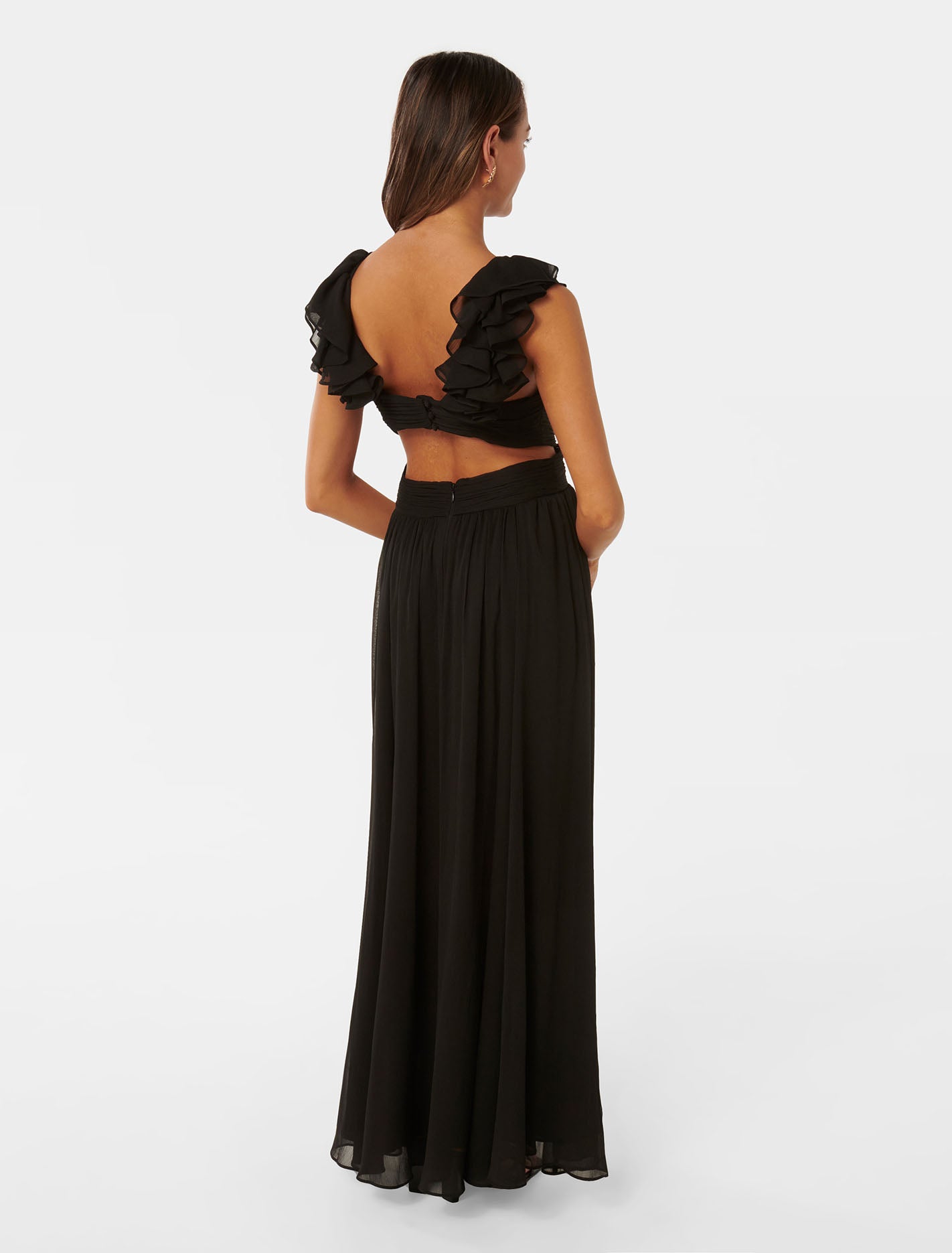 Selena Petite Ruffle Maxi Black