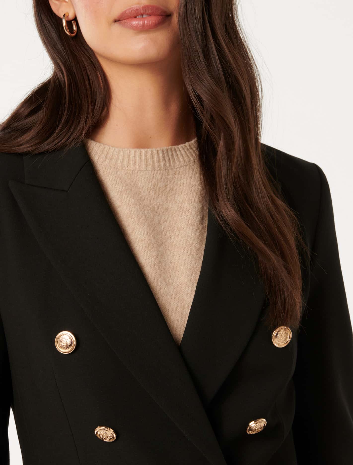 Immie Double-Breasted Blazer Black