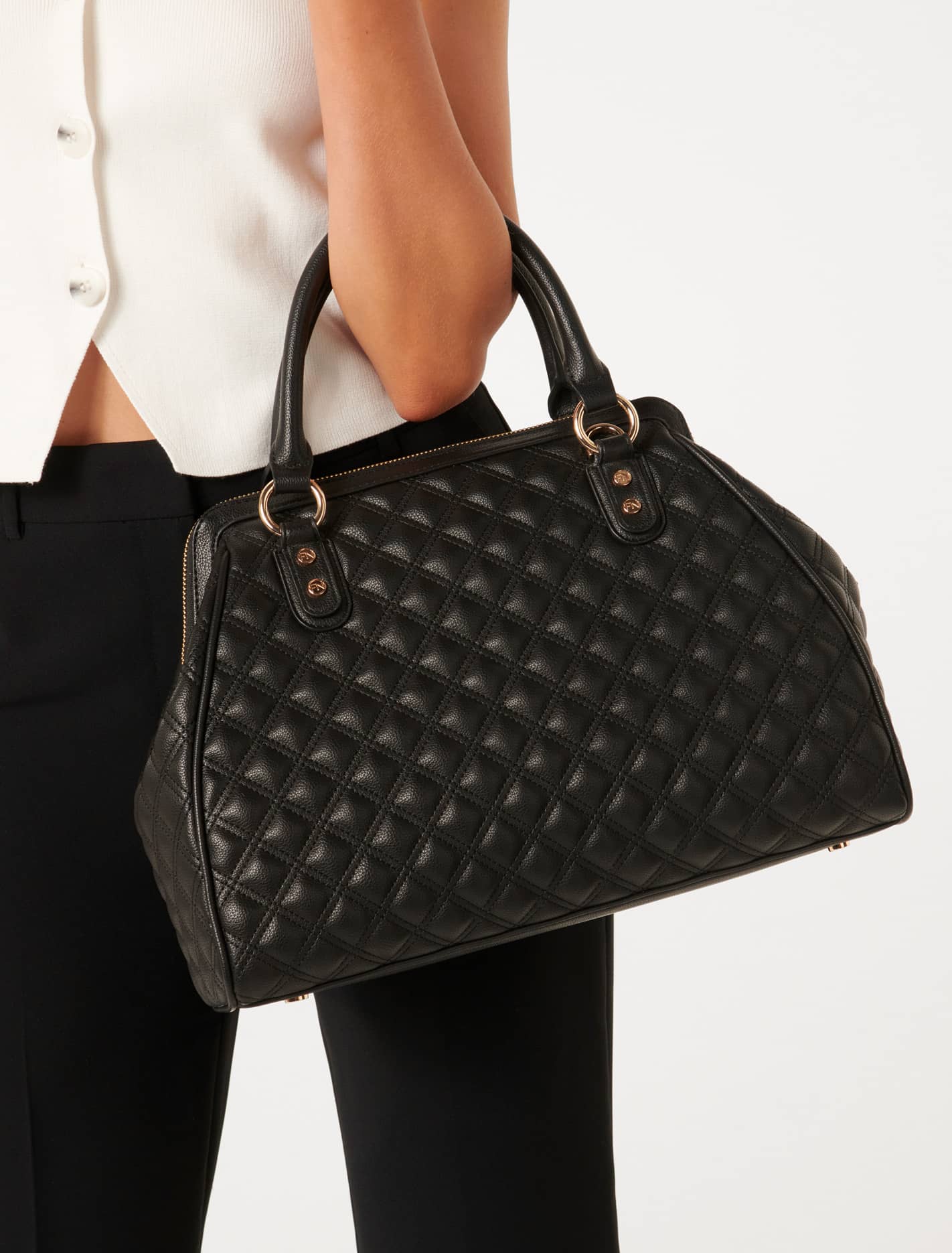 Signature Grace Quilted Tote Bag  Black