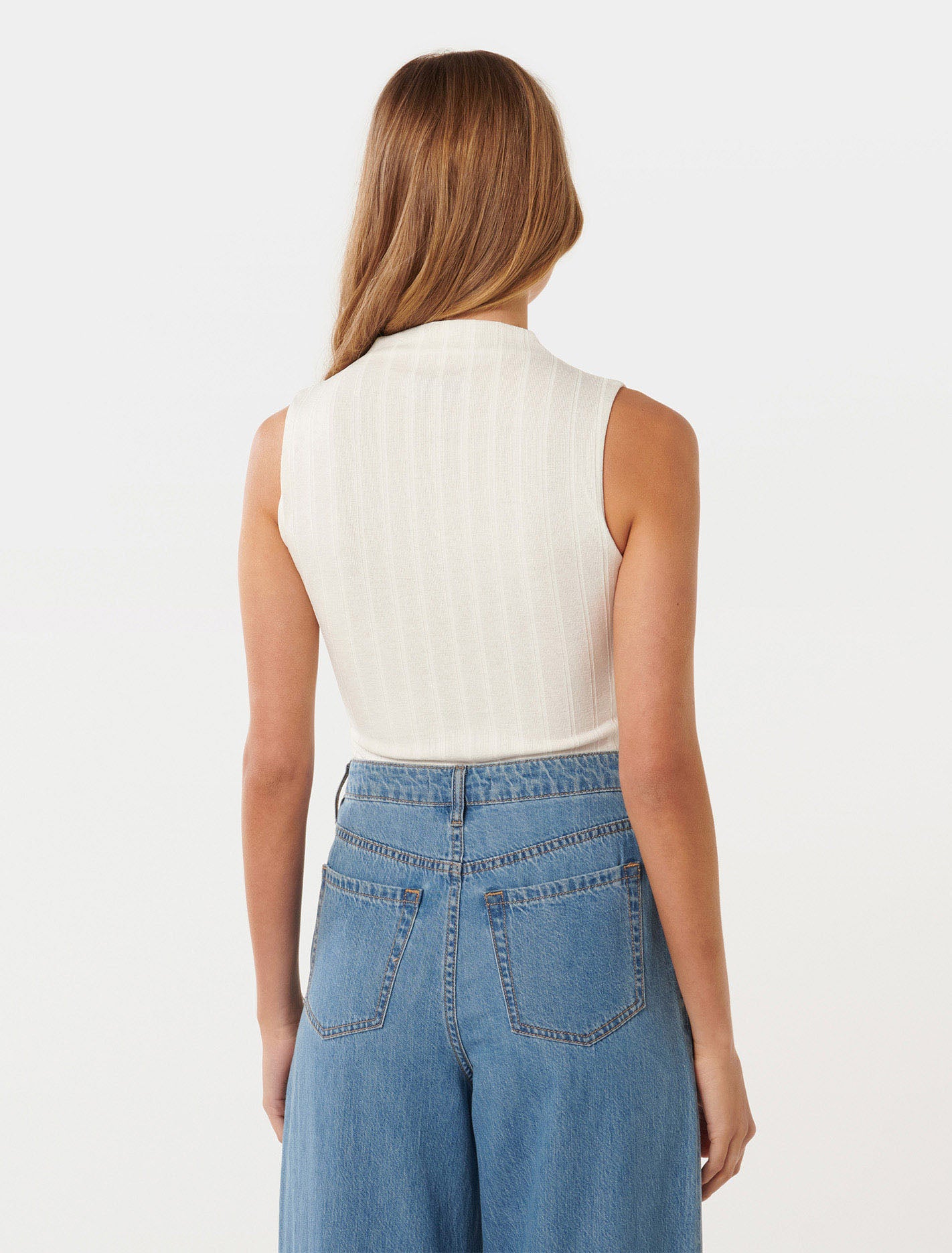 Haley Ribbed Grown On Neck Tank Porcelain
