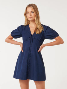 Darcie Denim Ruched Bodice Dark Wash