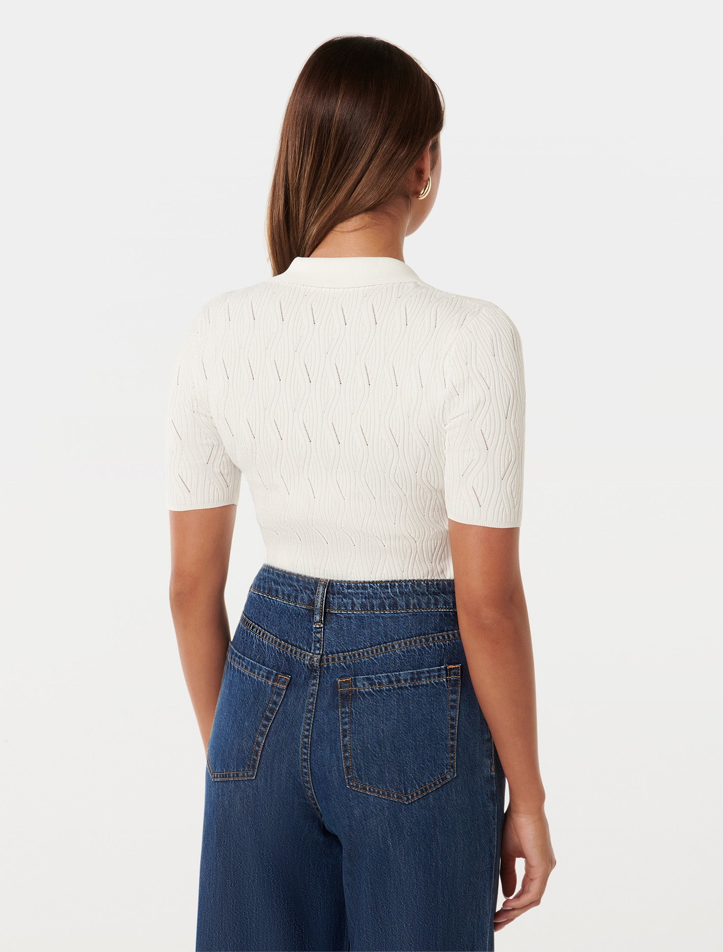 Paris S/S Textured Knit Top Porcelain