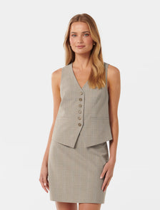 Rose Waistcoat Light Grey Check Suit