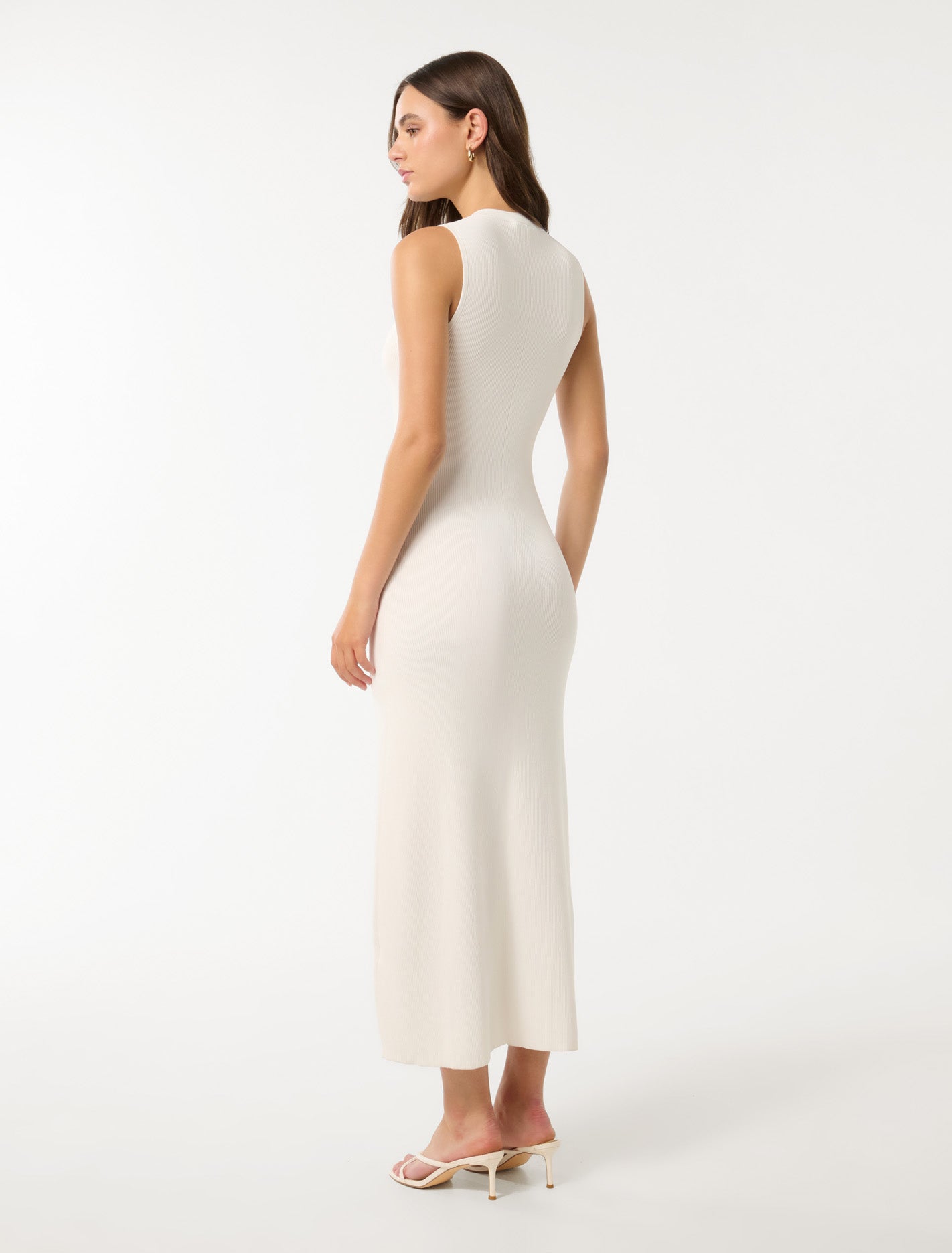 Kelly Button Through Knit Dress Porcelain