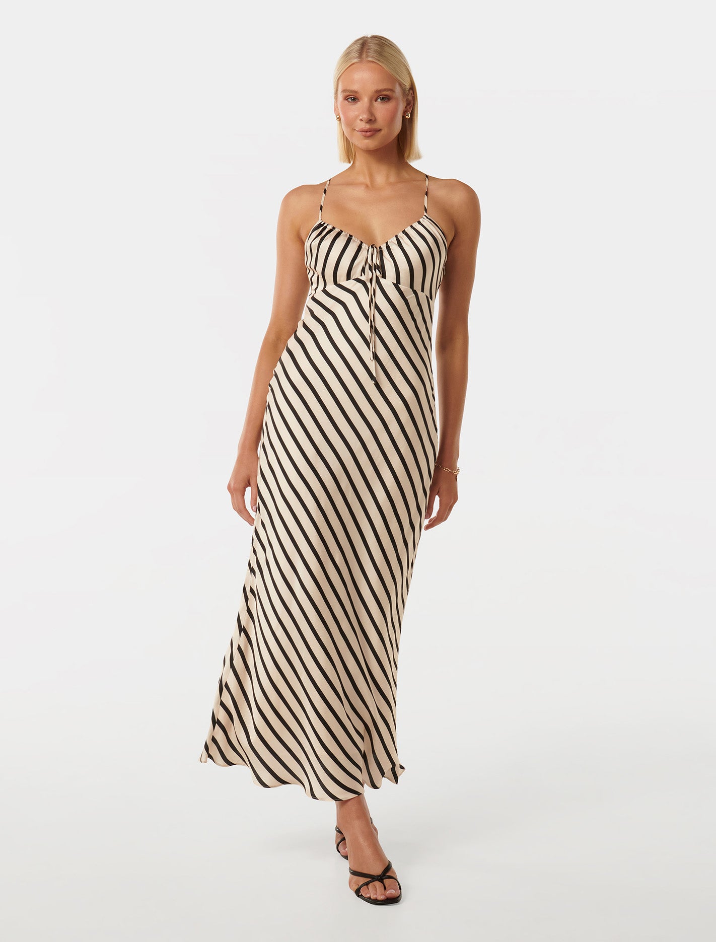 Abby Satin Stripe Midi Thin Royston Stripe
