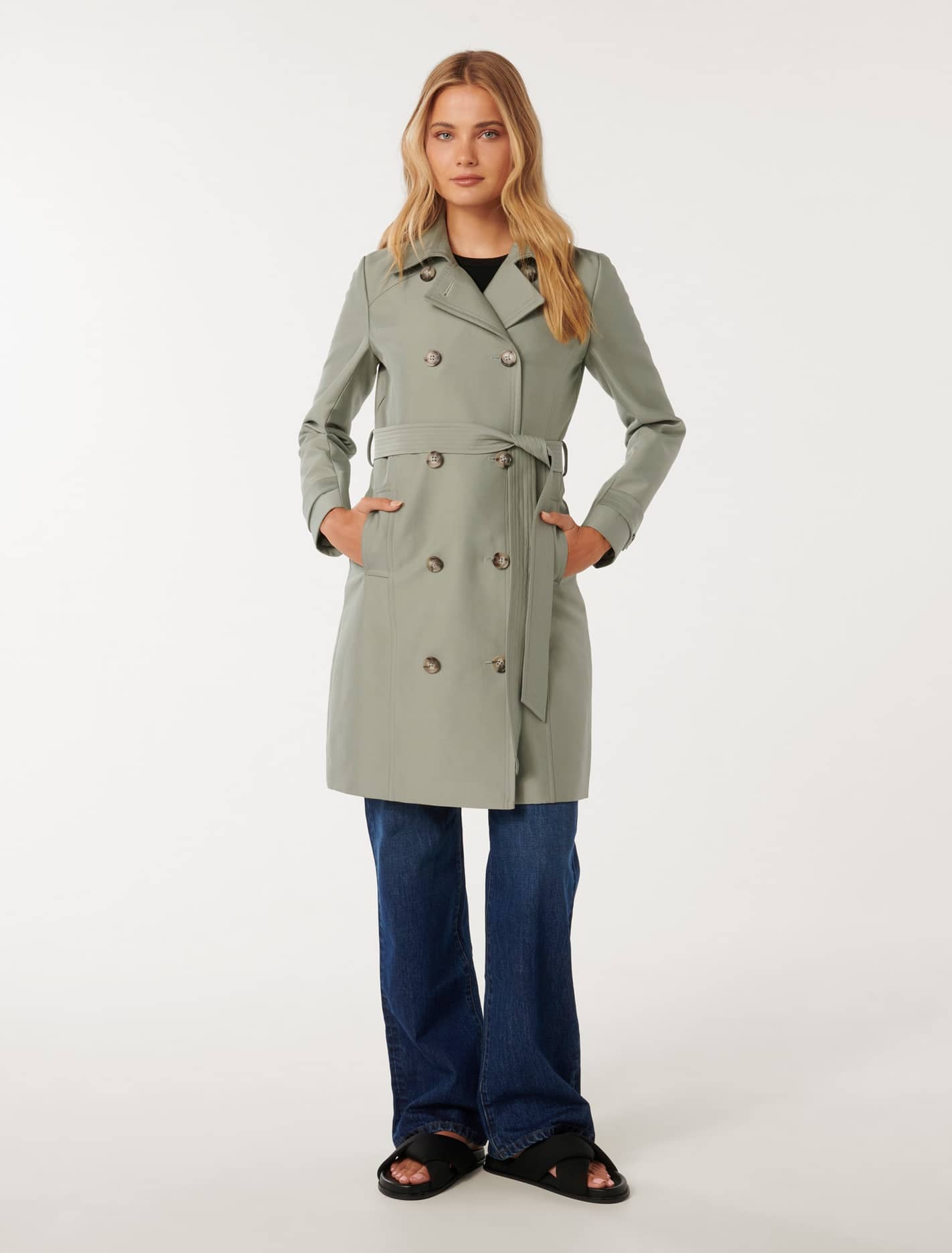 Alicia Short Trench Eucalyptus