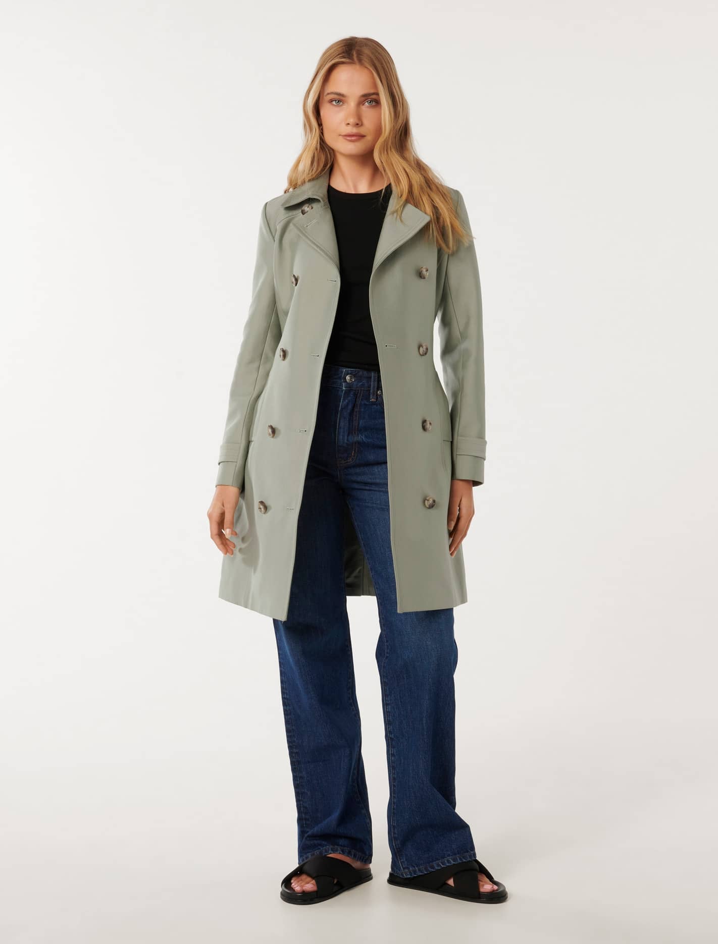 Alicia Short Trench Eucalyptus