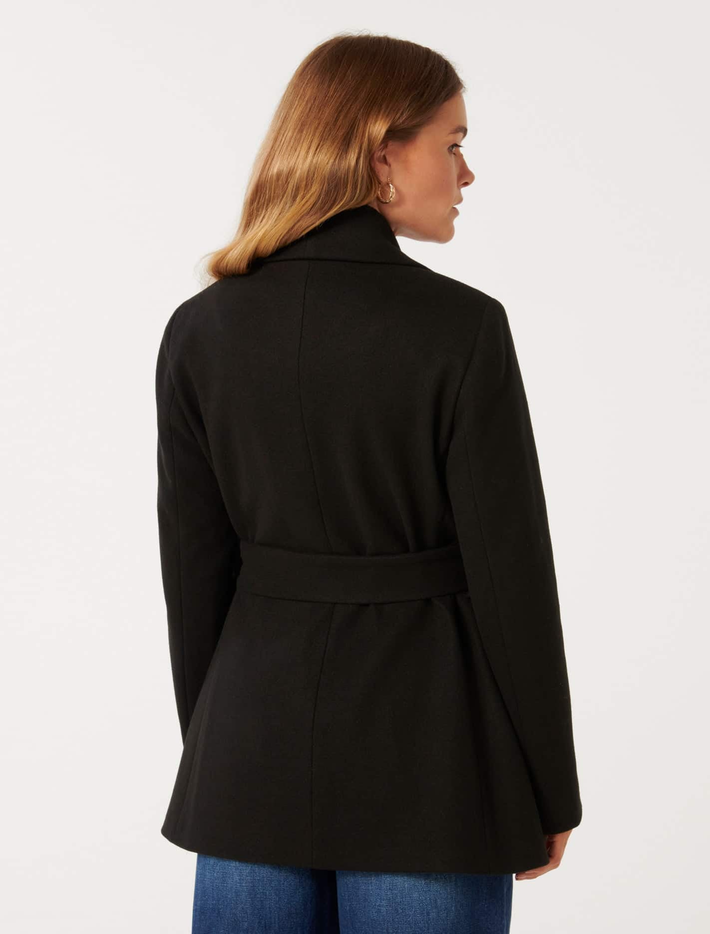 Steph Petite Wrap Coat Black