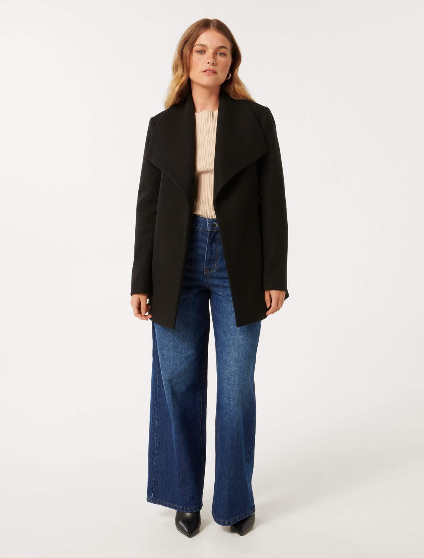 Steph Petite Wrap Coat Black